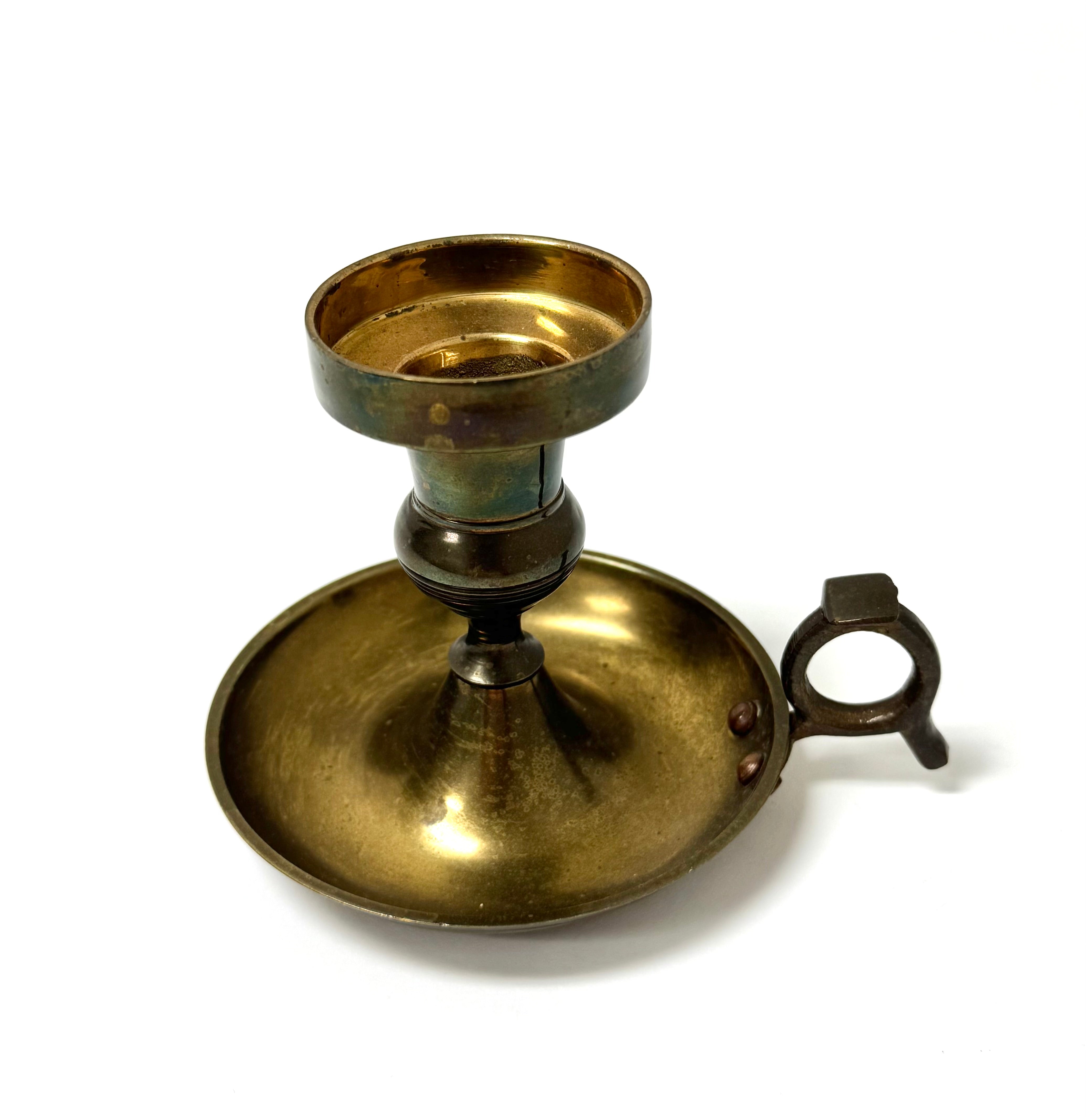 Vintage Aged Brass Chamber Candle Holder