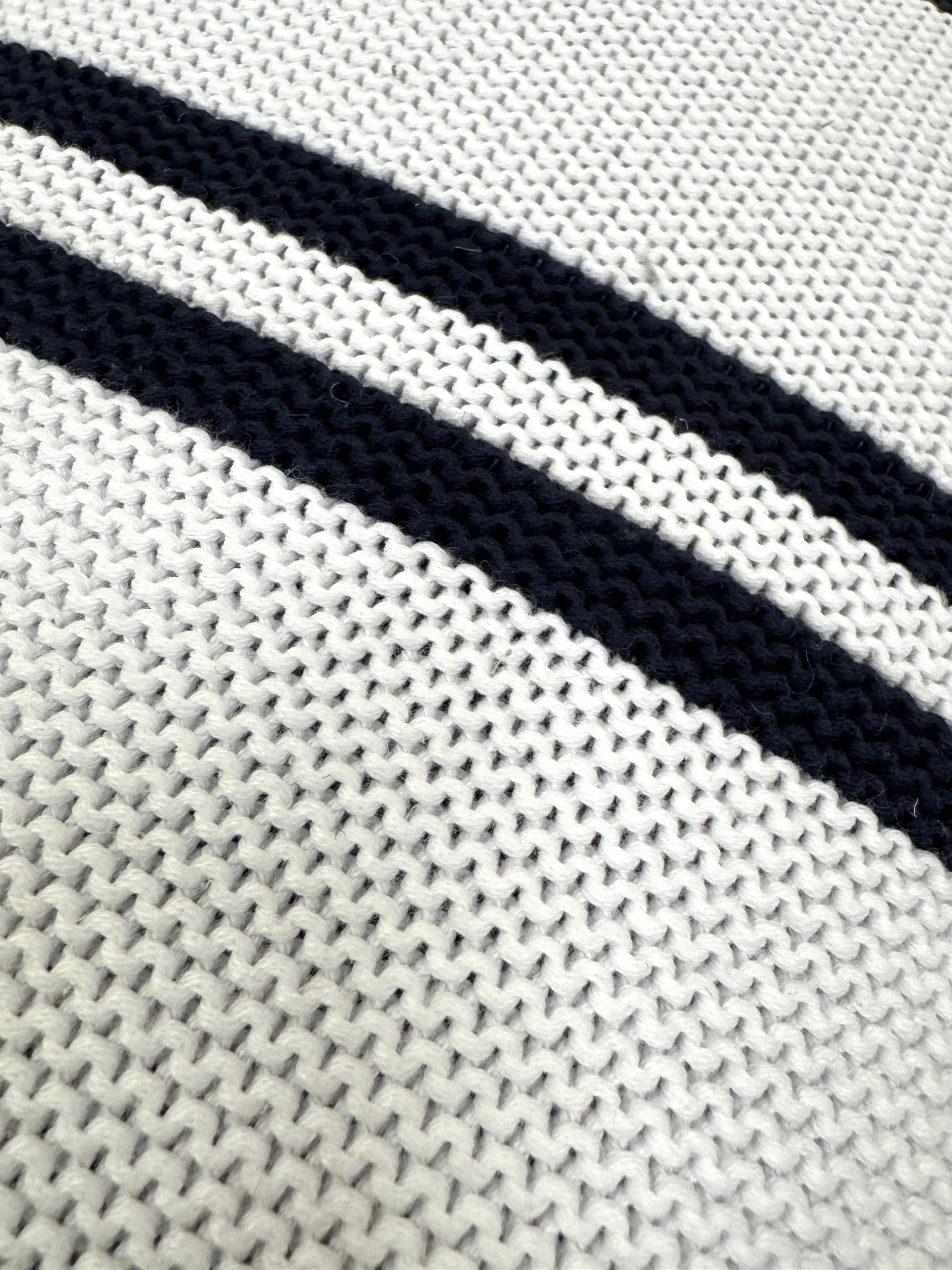 NEW! Navy and White Knit 20" Pillow