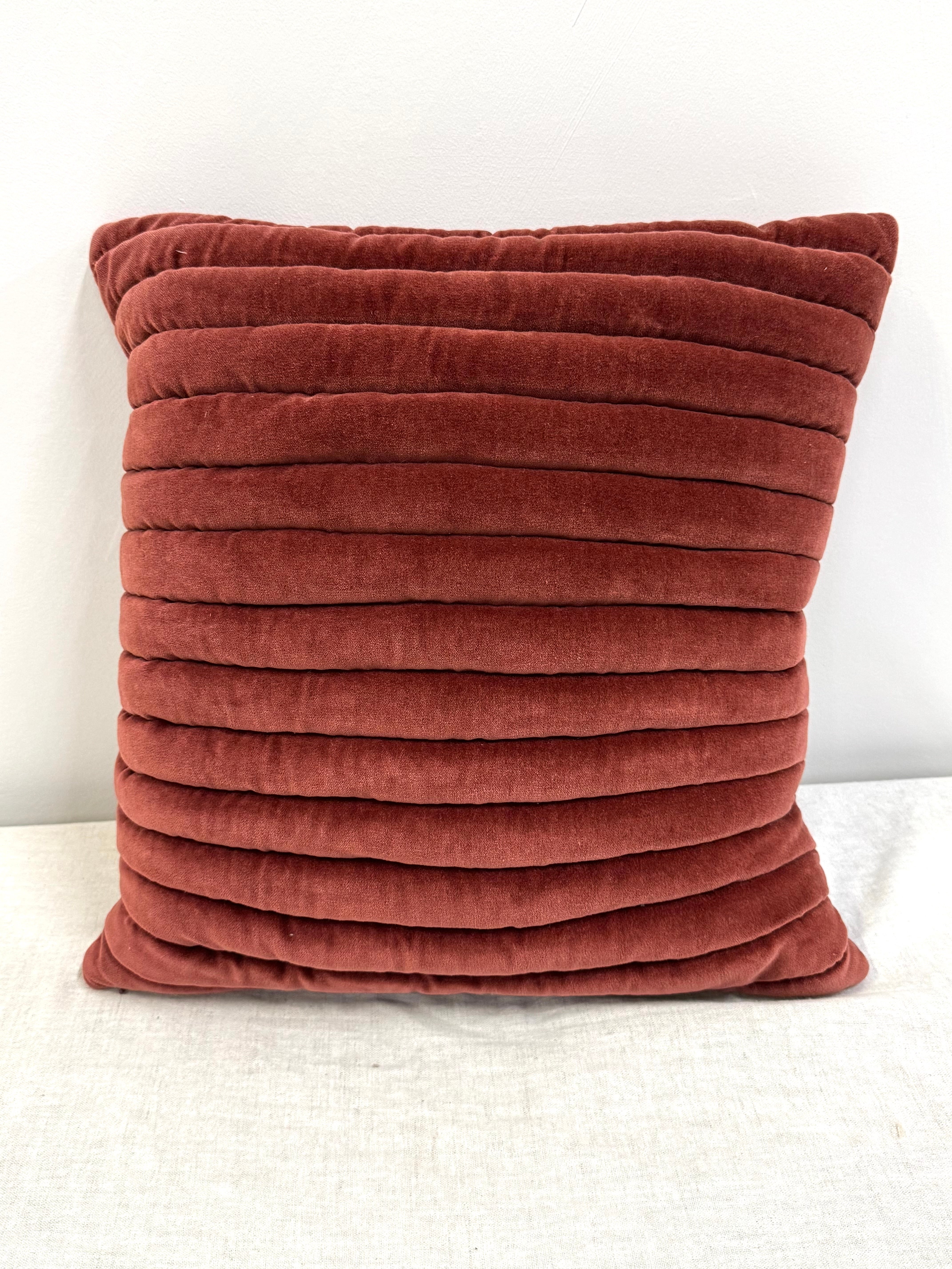 CB2 Sienna Velvet Channeled 18" Pillow