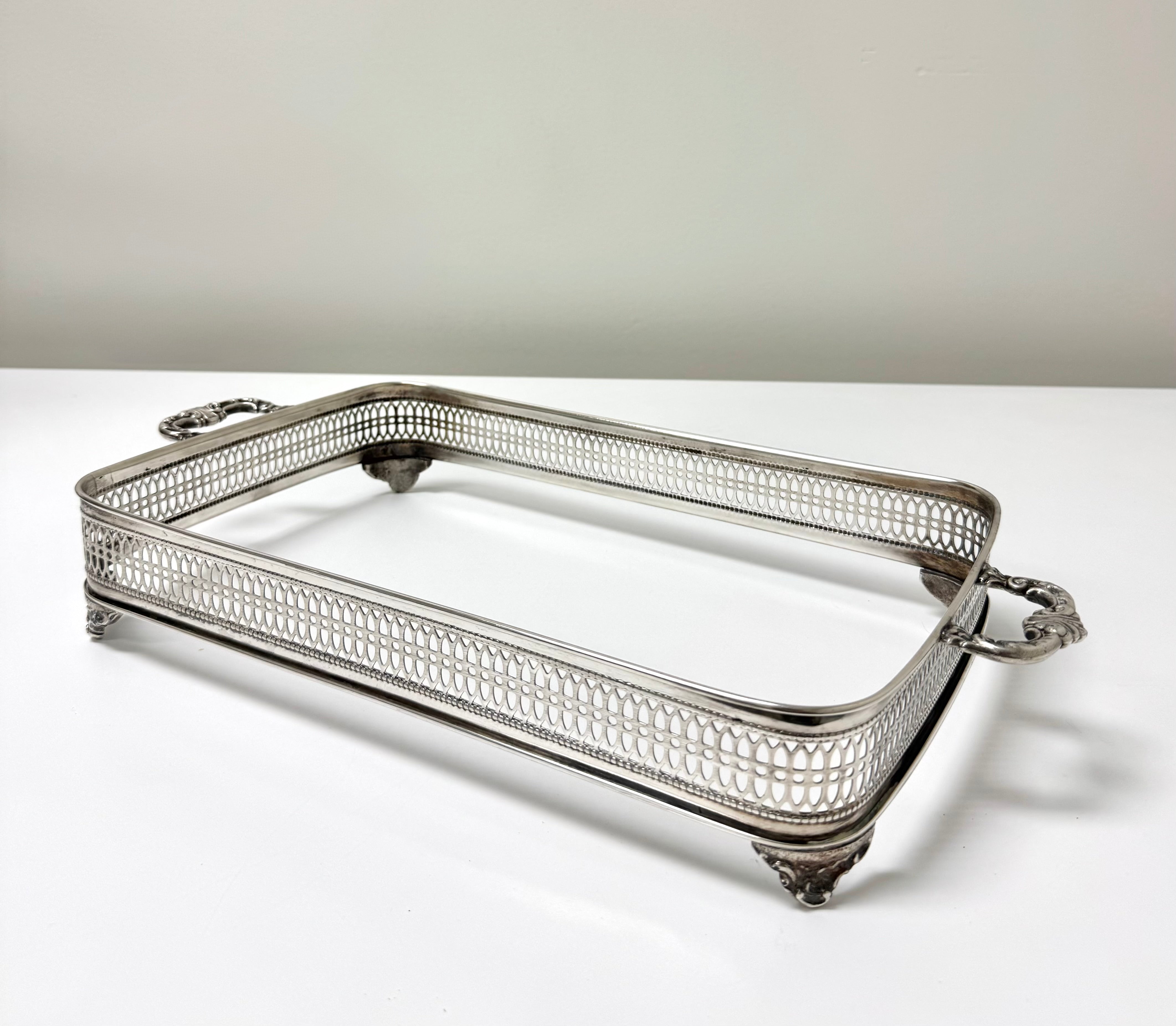 Vintage Silverplate Gallery Casserole Dish Holder