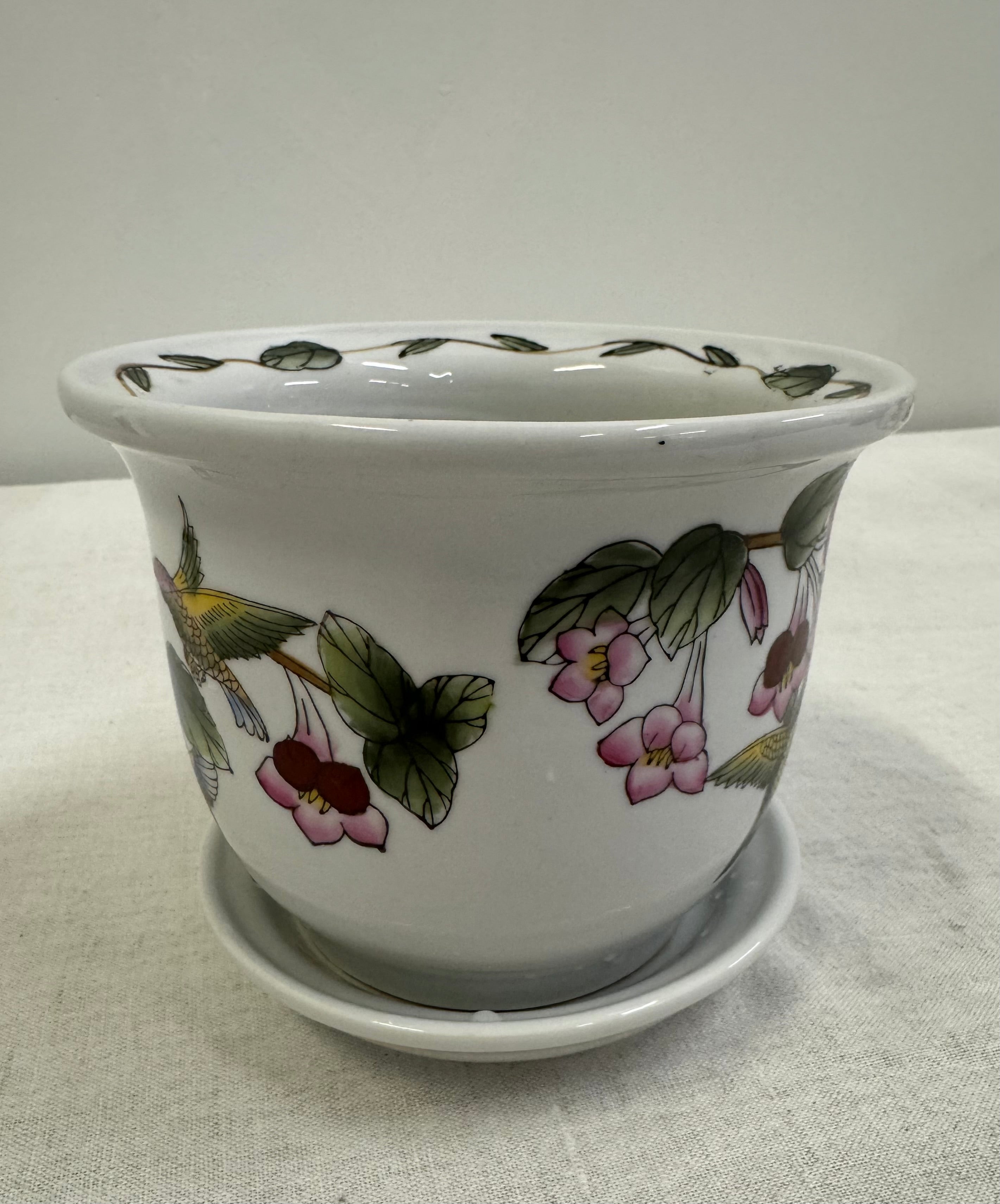 Hummingbird Ceramic Planter