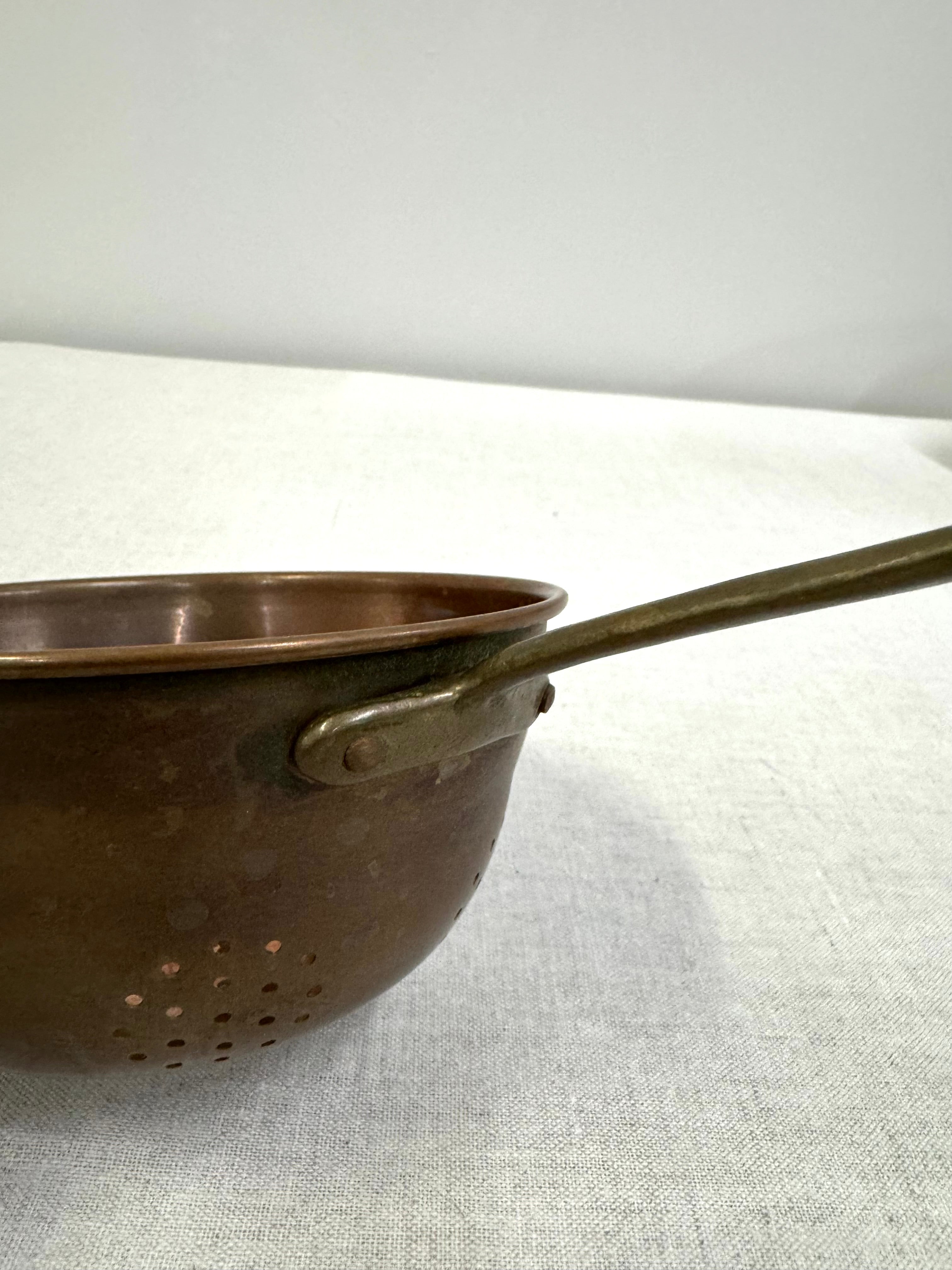 Aged Copper 6" Strainer with Brass Handle