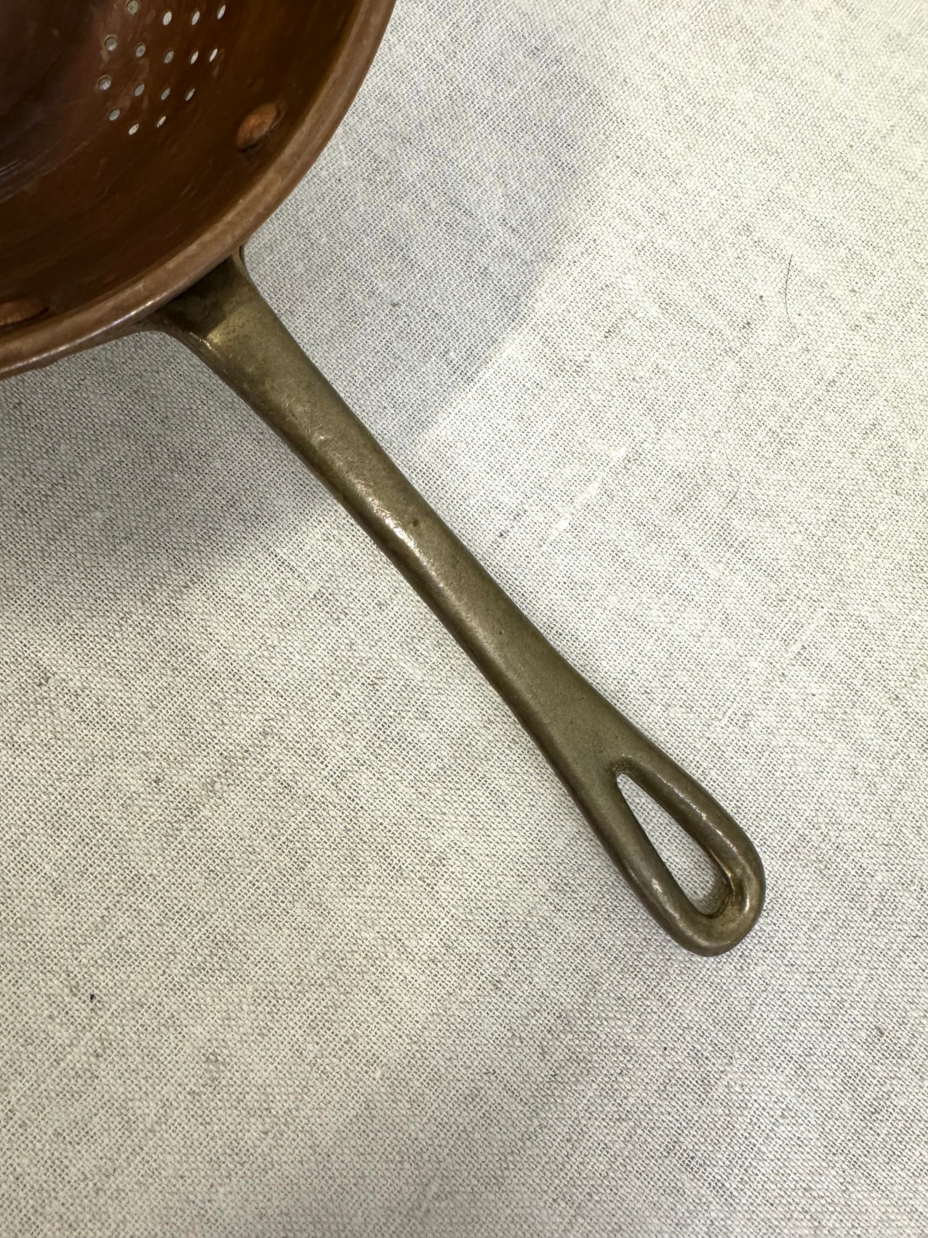 Aged Copper 6" Strainer with Brass Handle