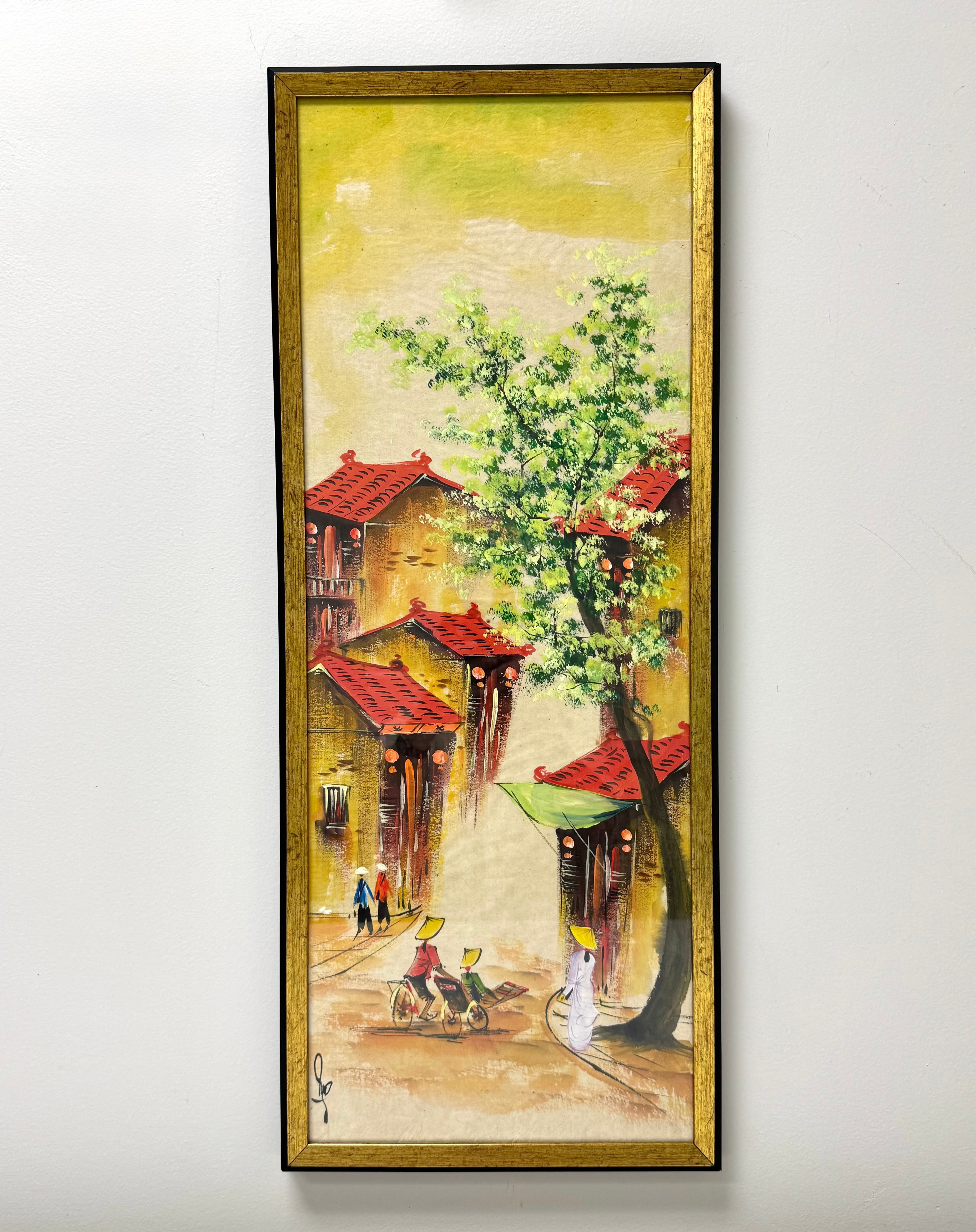 'Village' Hand-painted Watercolour
