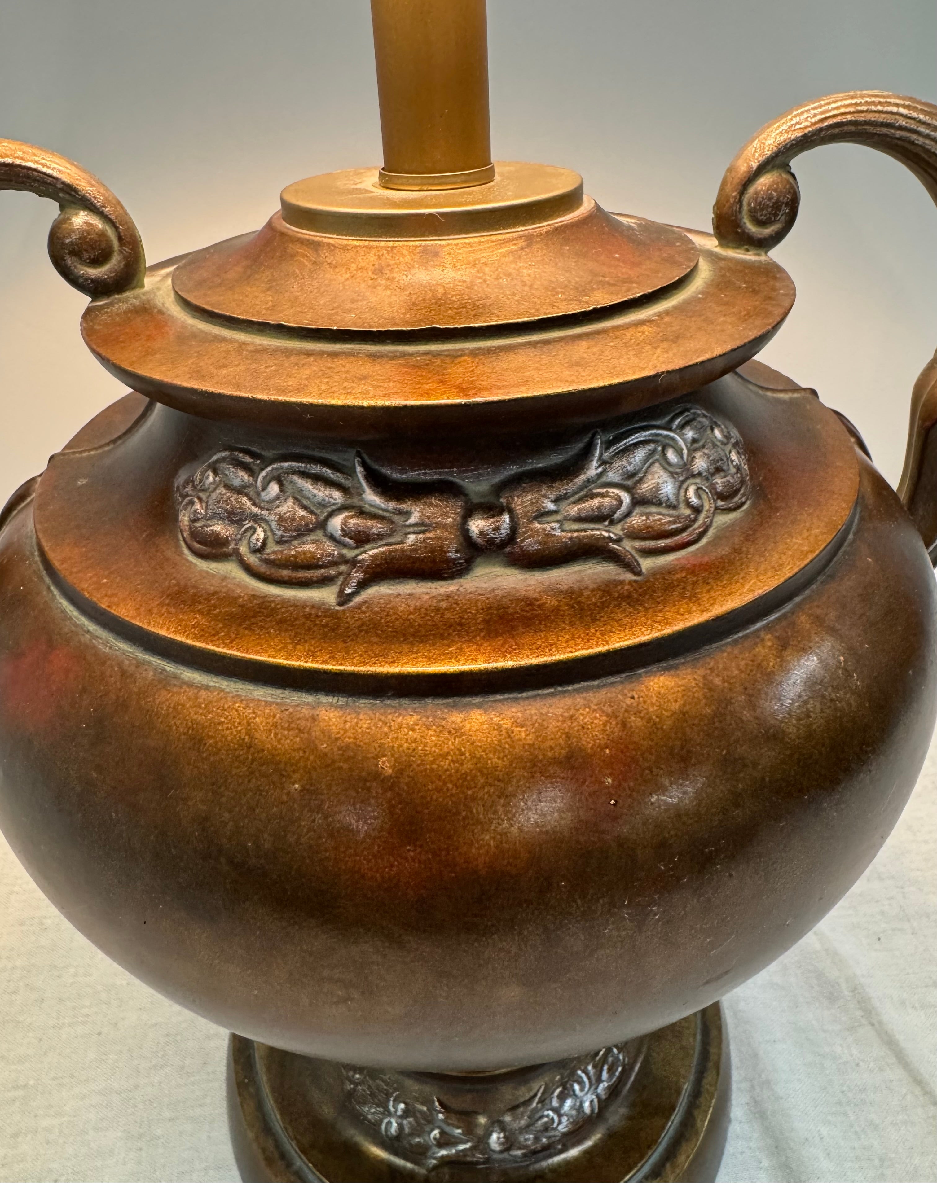 Bronze Metal Urn Lamp