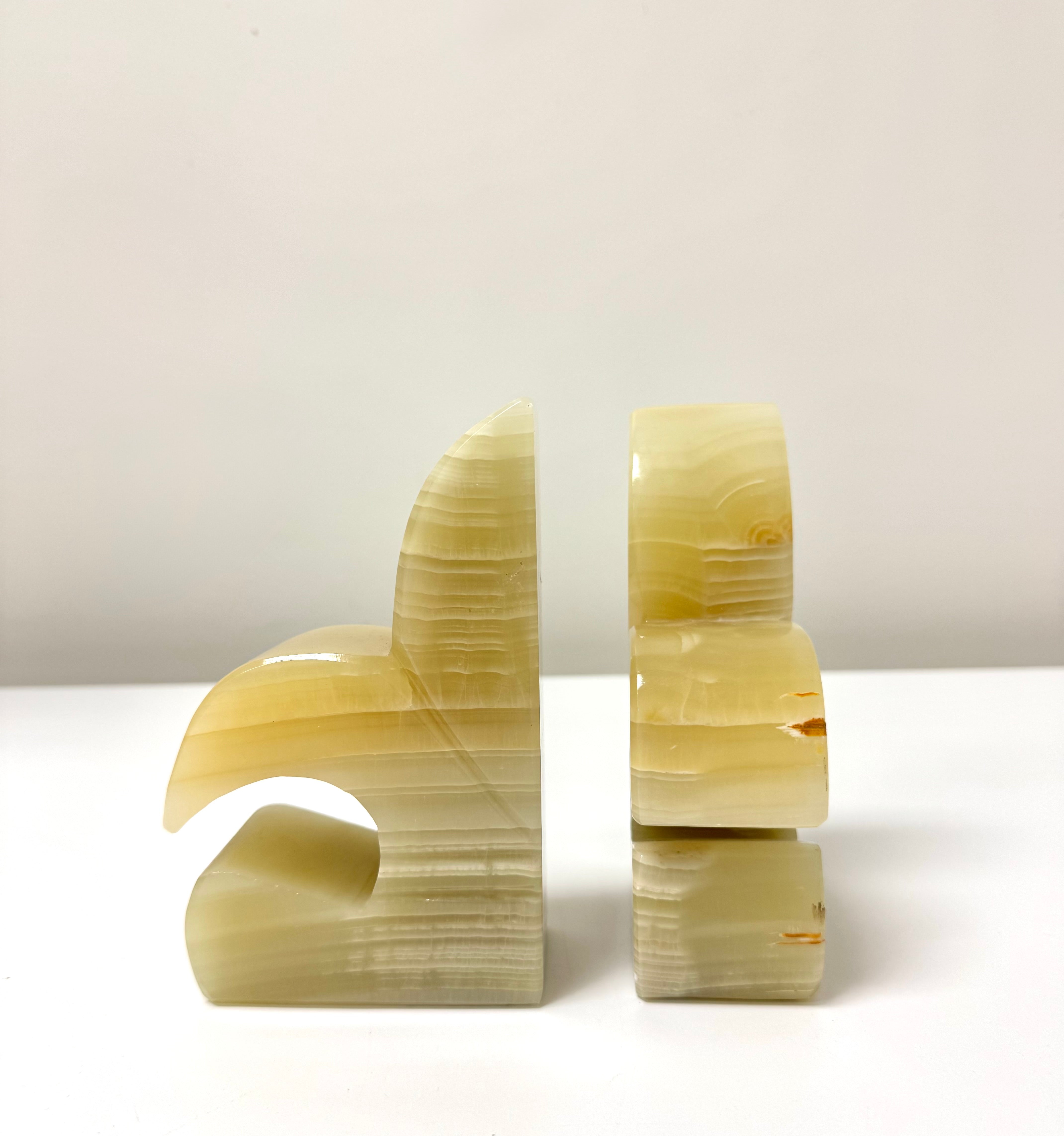 Onyx Fleur-de-Lys Bookends