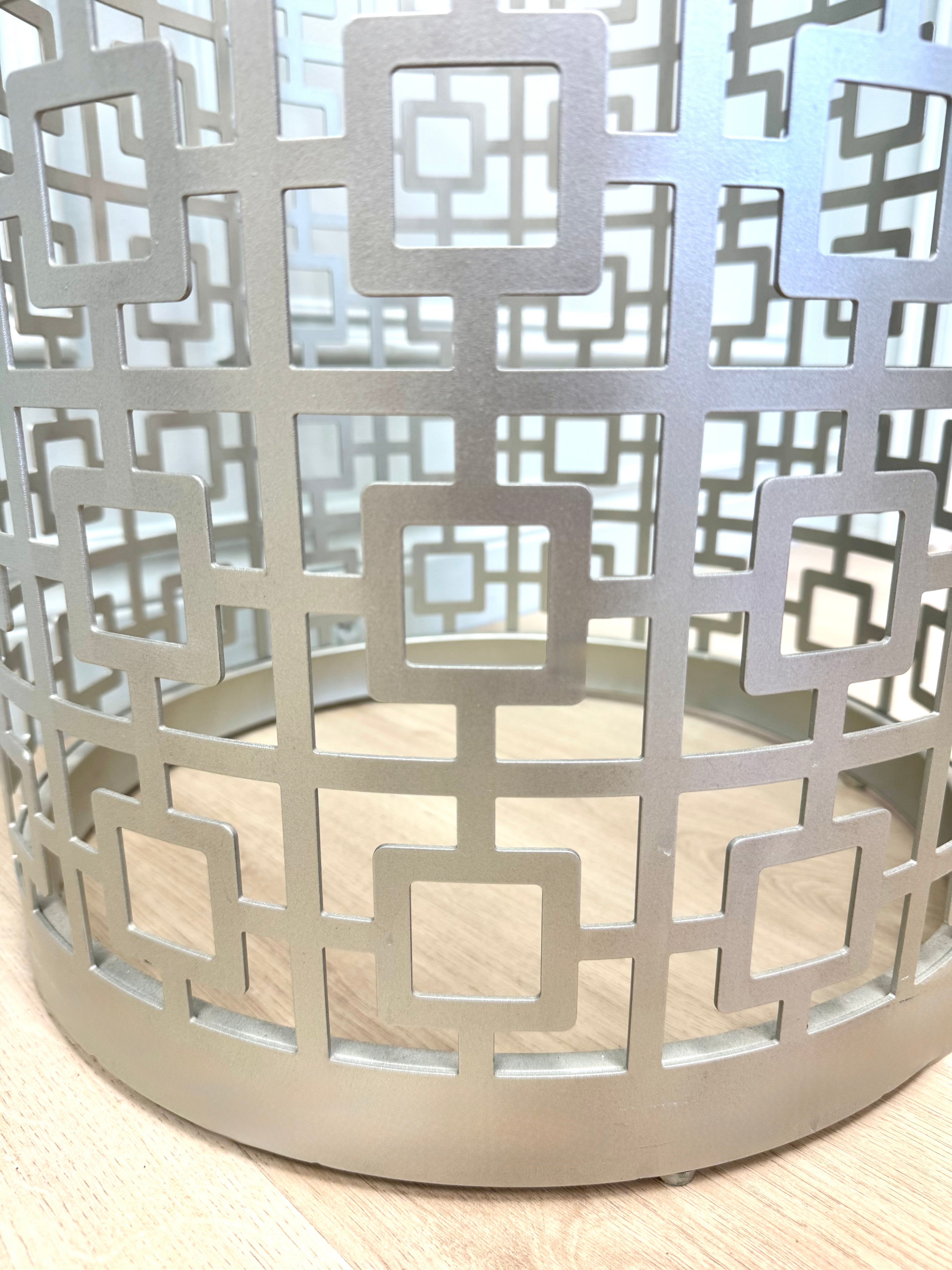 Geometric Openwork Side Table