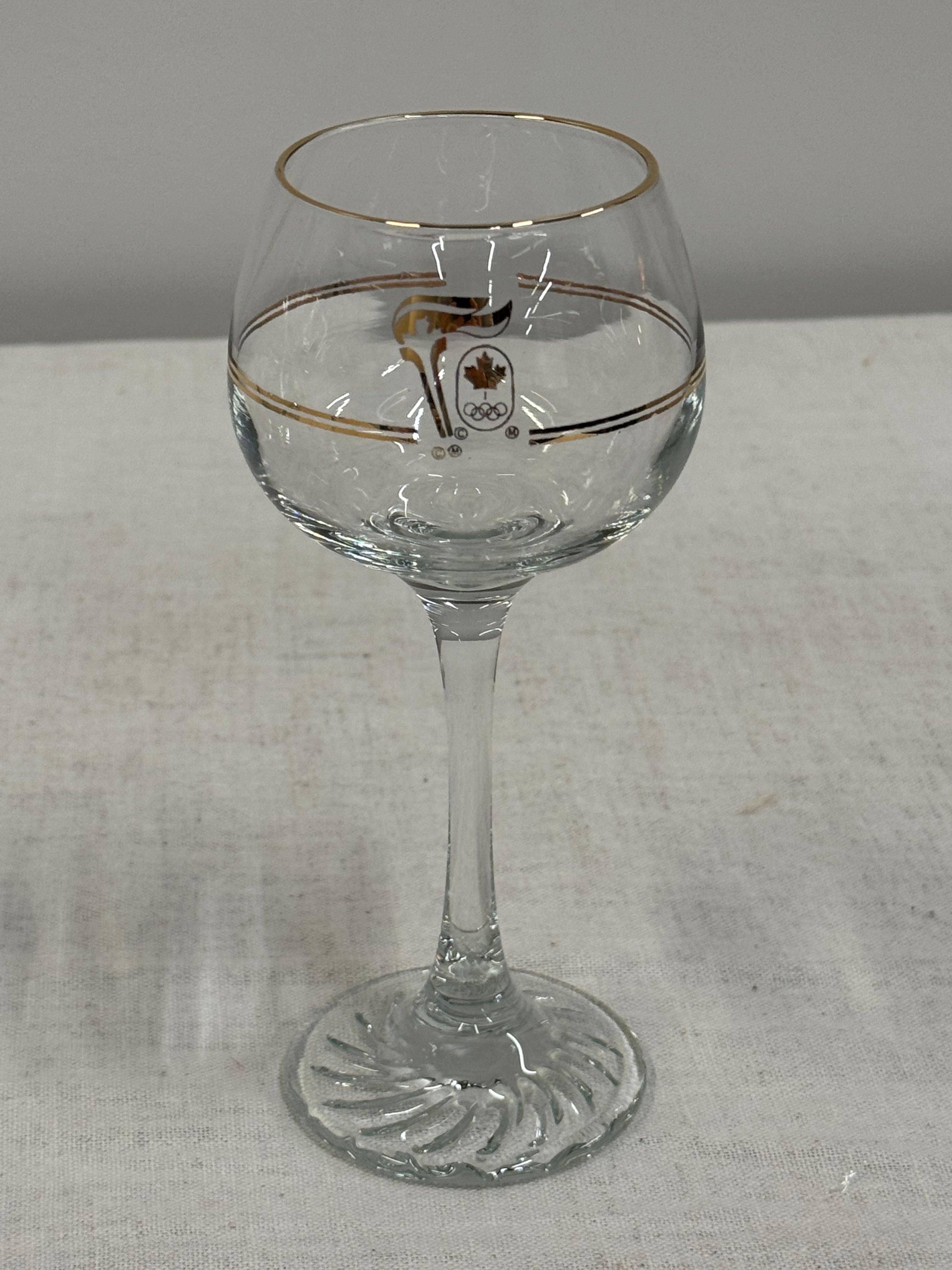 Vintage 1988 Canada Olympics Wine Glasses Set of 4