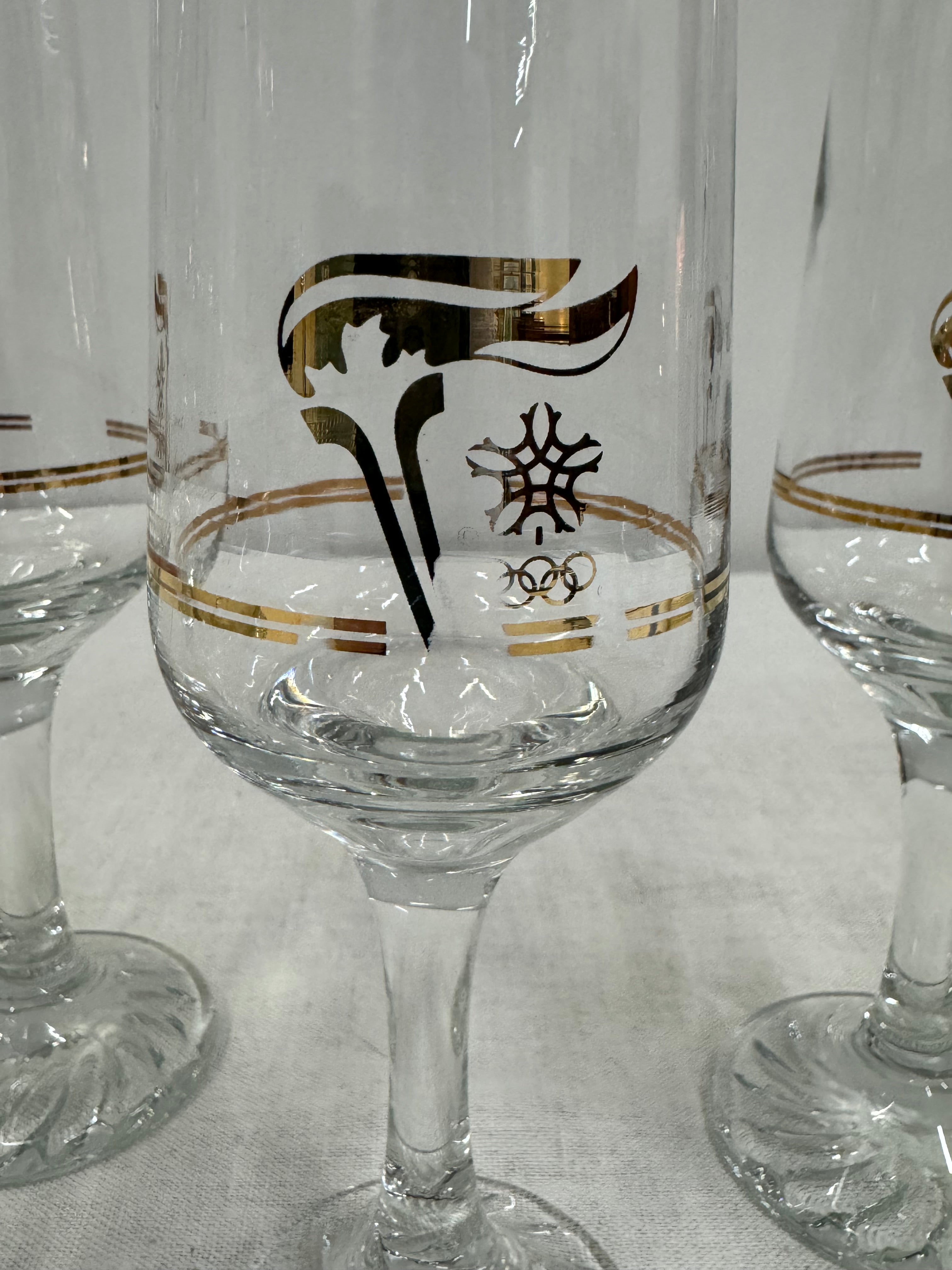 Vintage 1988 Canada Olympics Flutes Set of 4