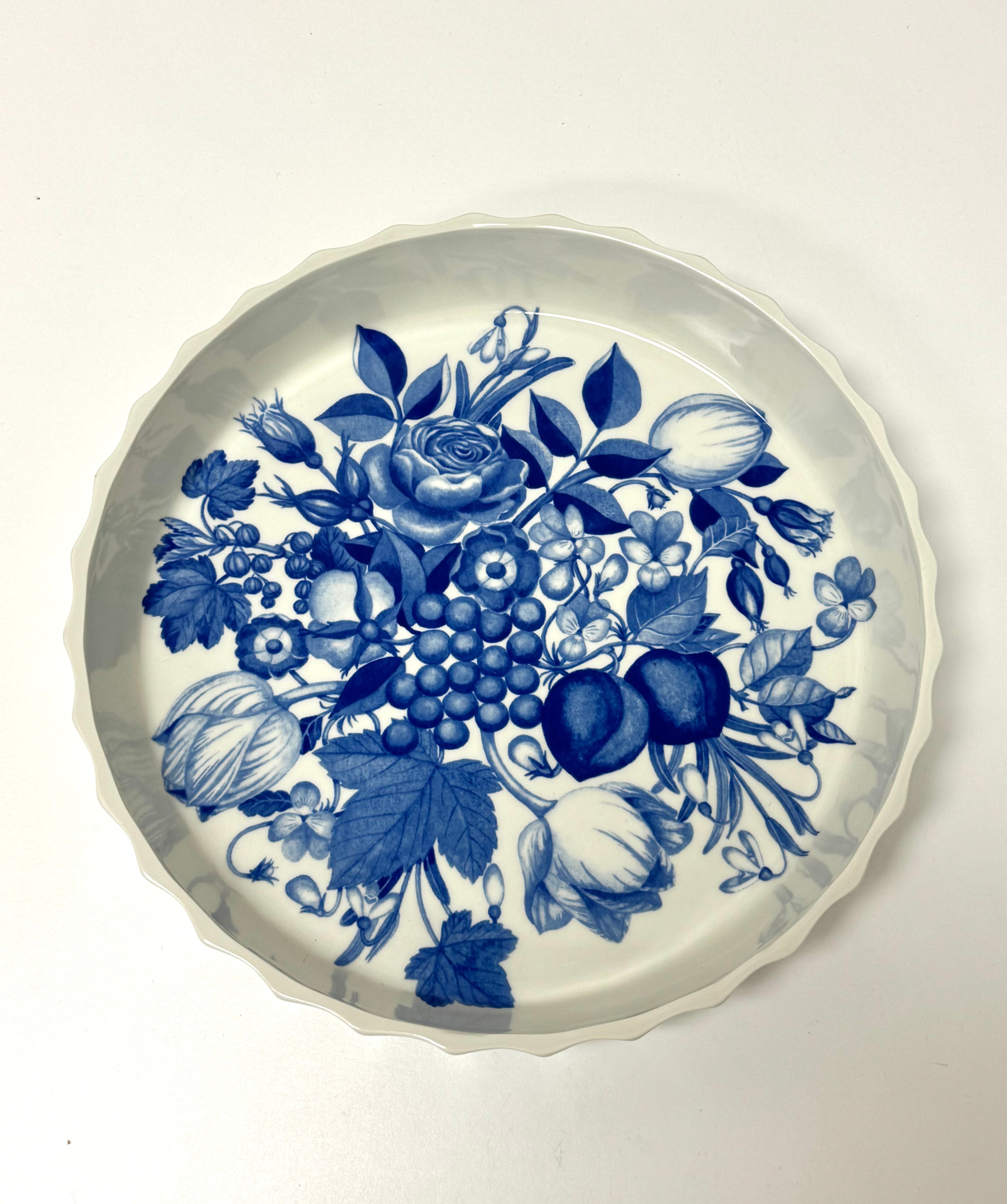 PORTMEIRION 'Harvest Blue' Quiche Dish