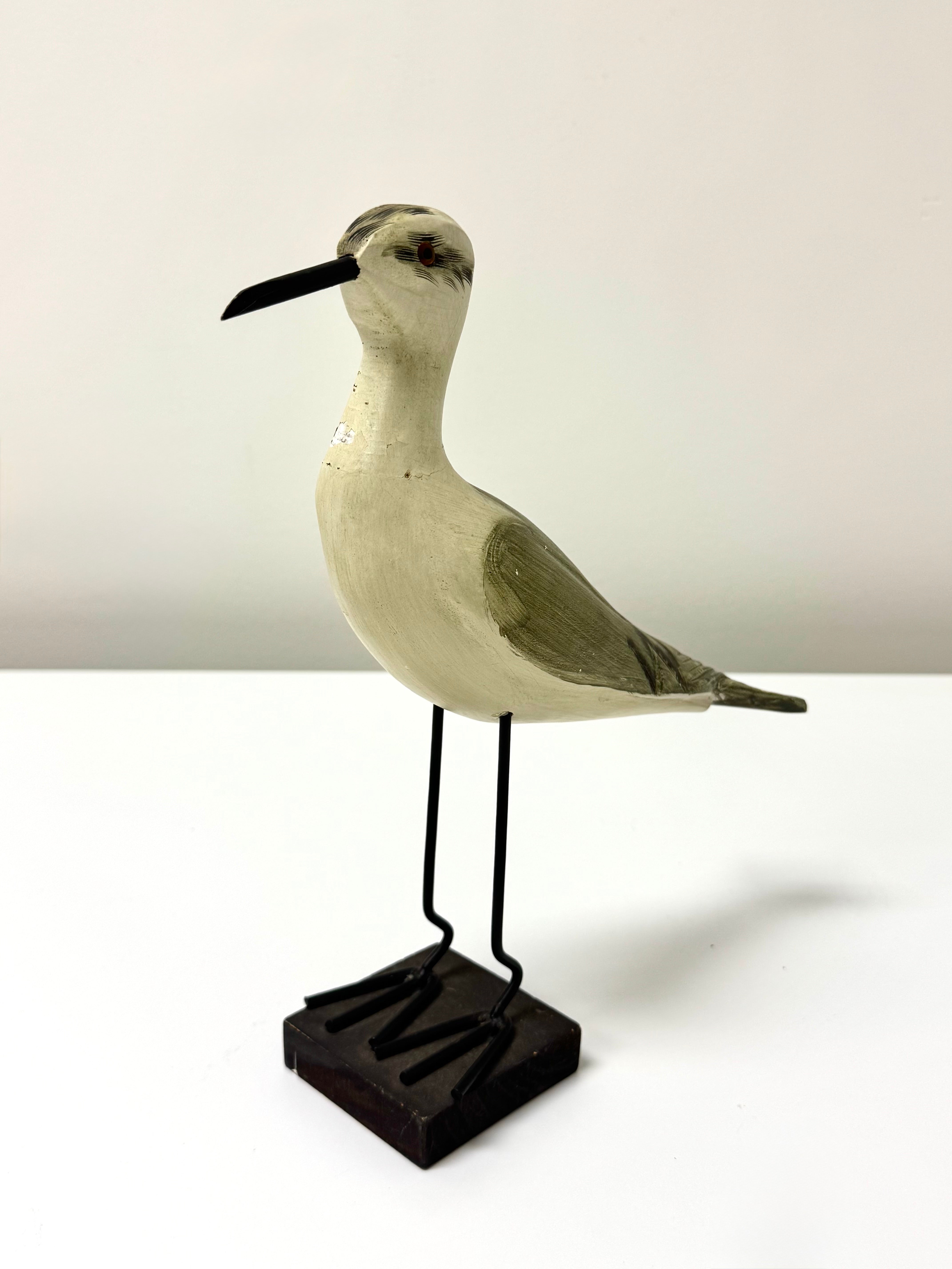 Hand-carved Wood Shore Bird Figure