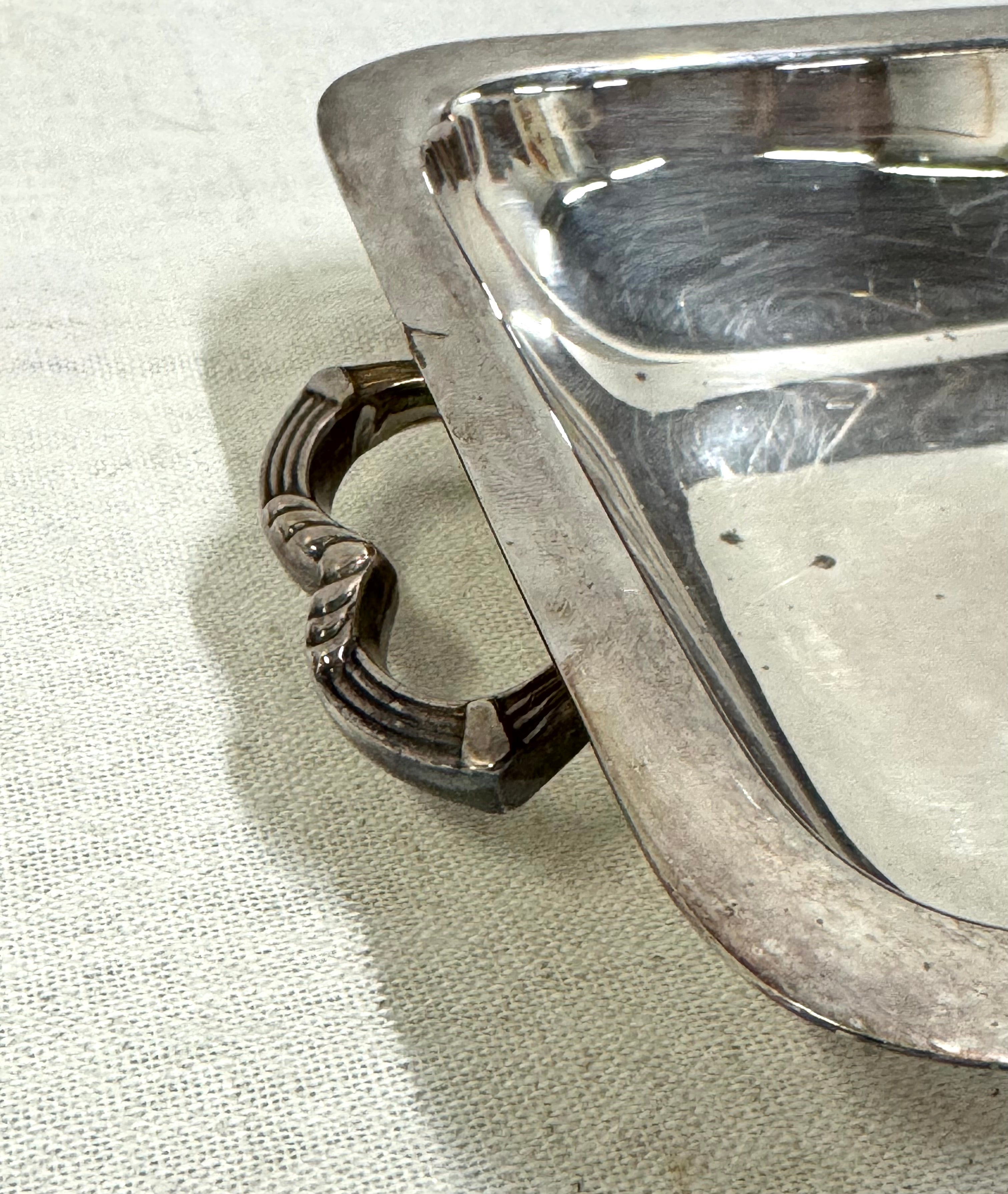 Silverplate Rectangular Dish with Handles