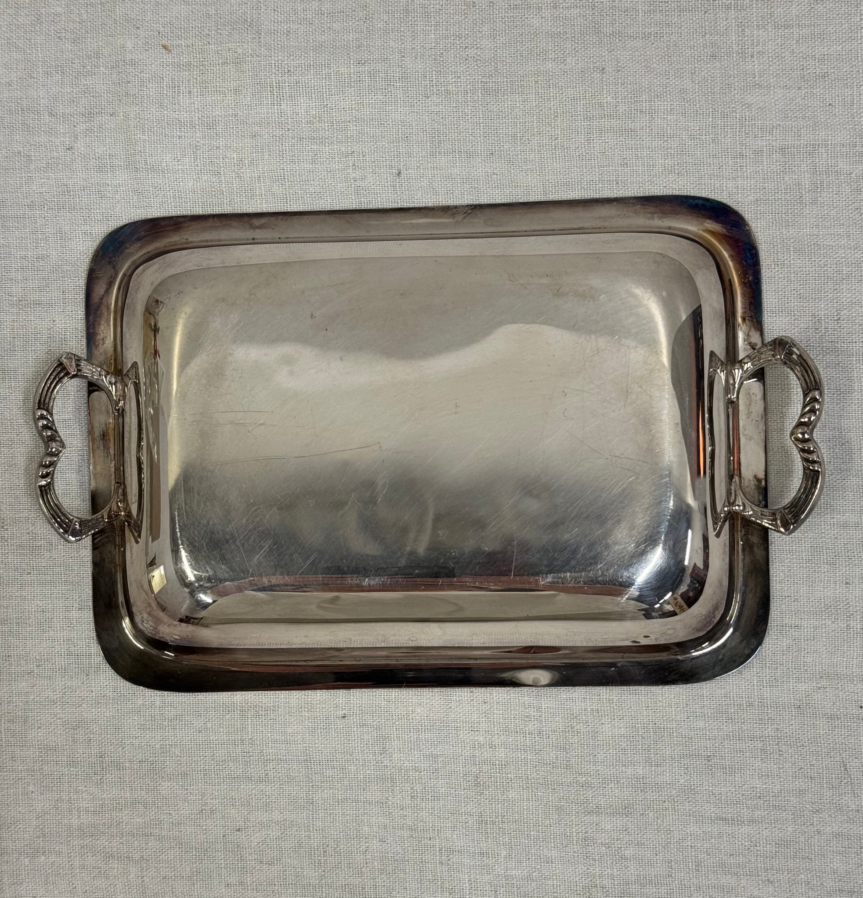 Silverplate Rectangular Dish with Handles