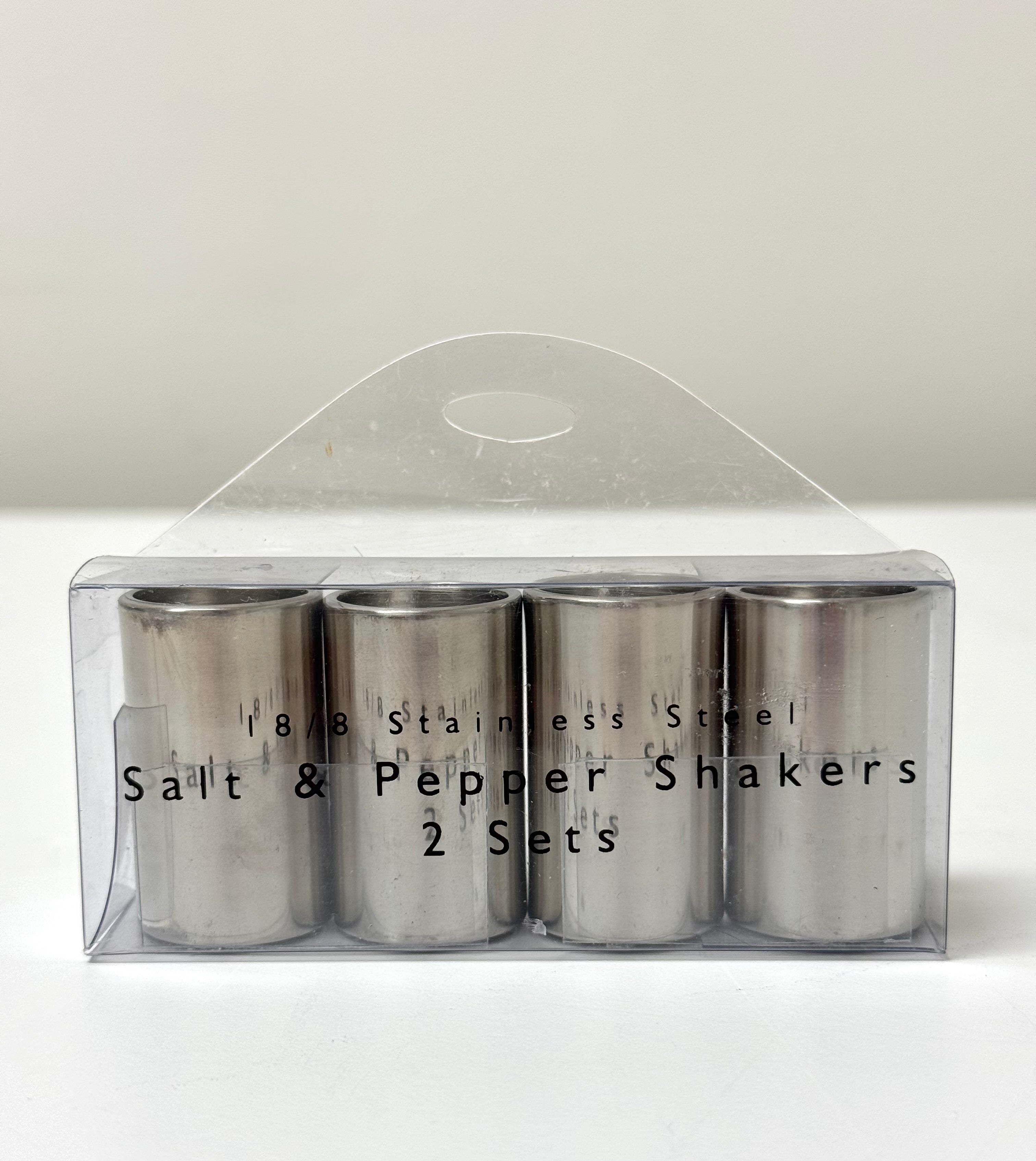 Stainless Steel Salt & Pepper Shakers Set of 4