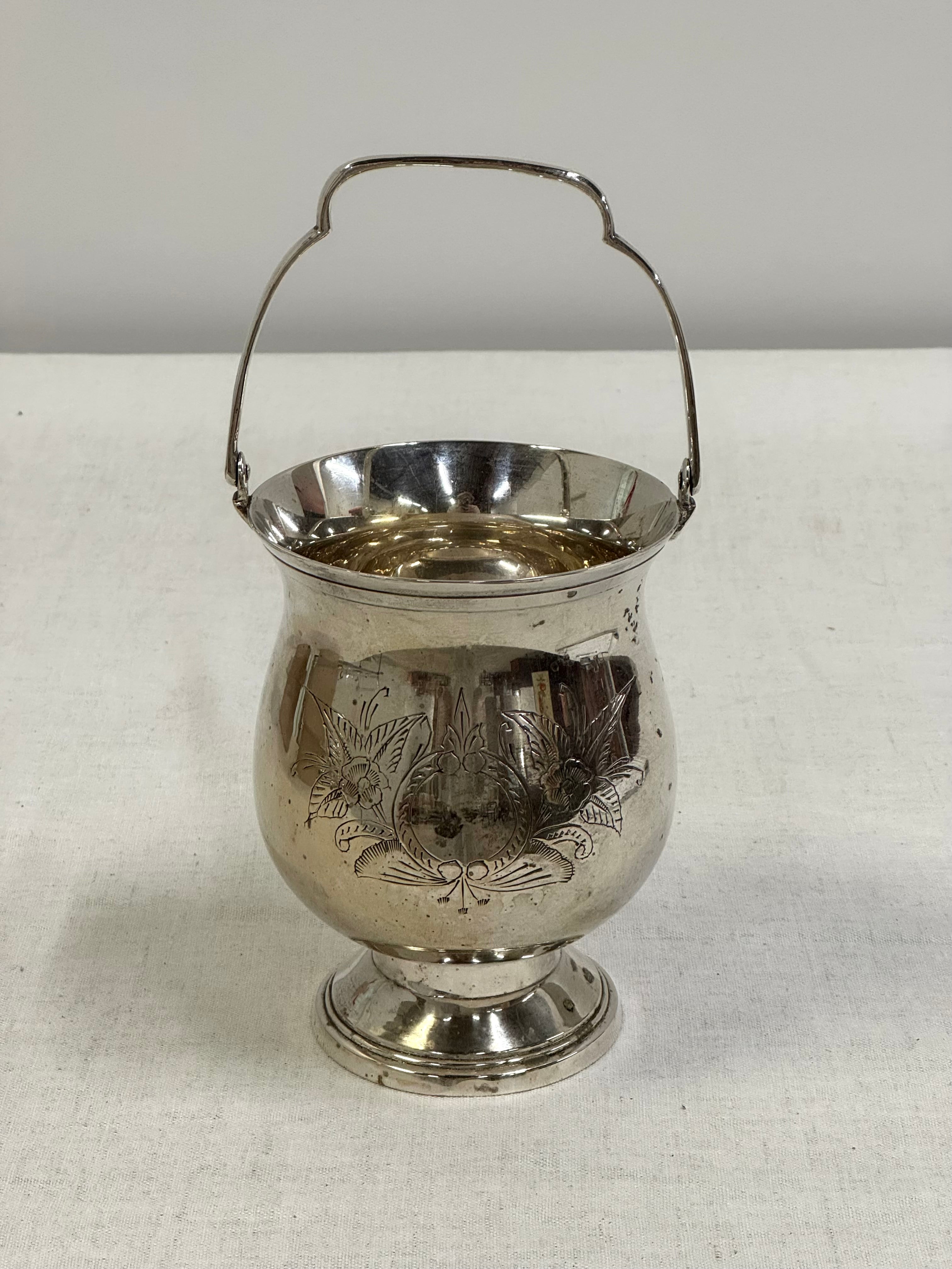 Aged Silver Footed Urn