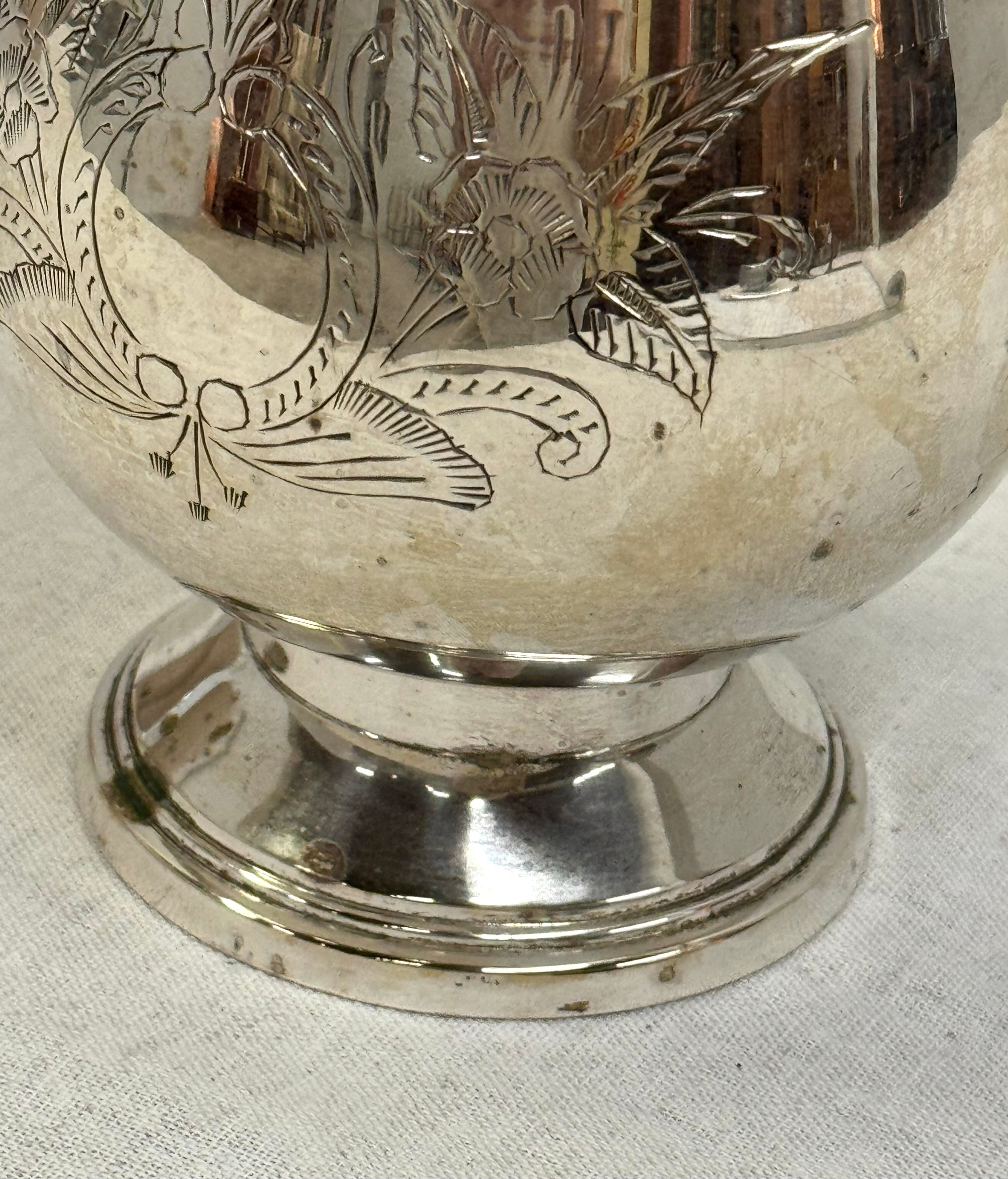 Aged Silver Footed Urn