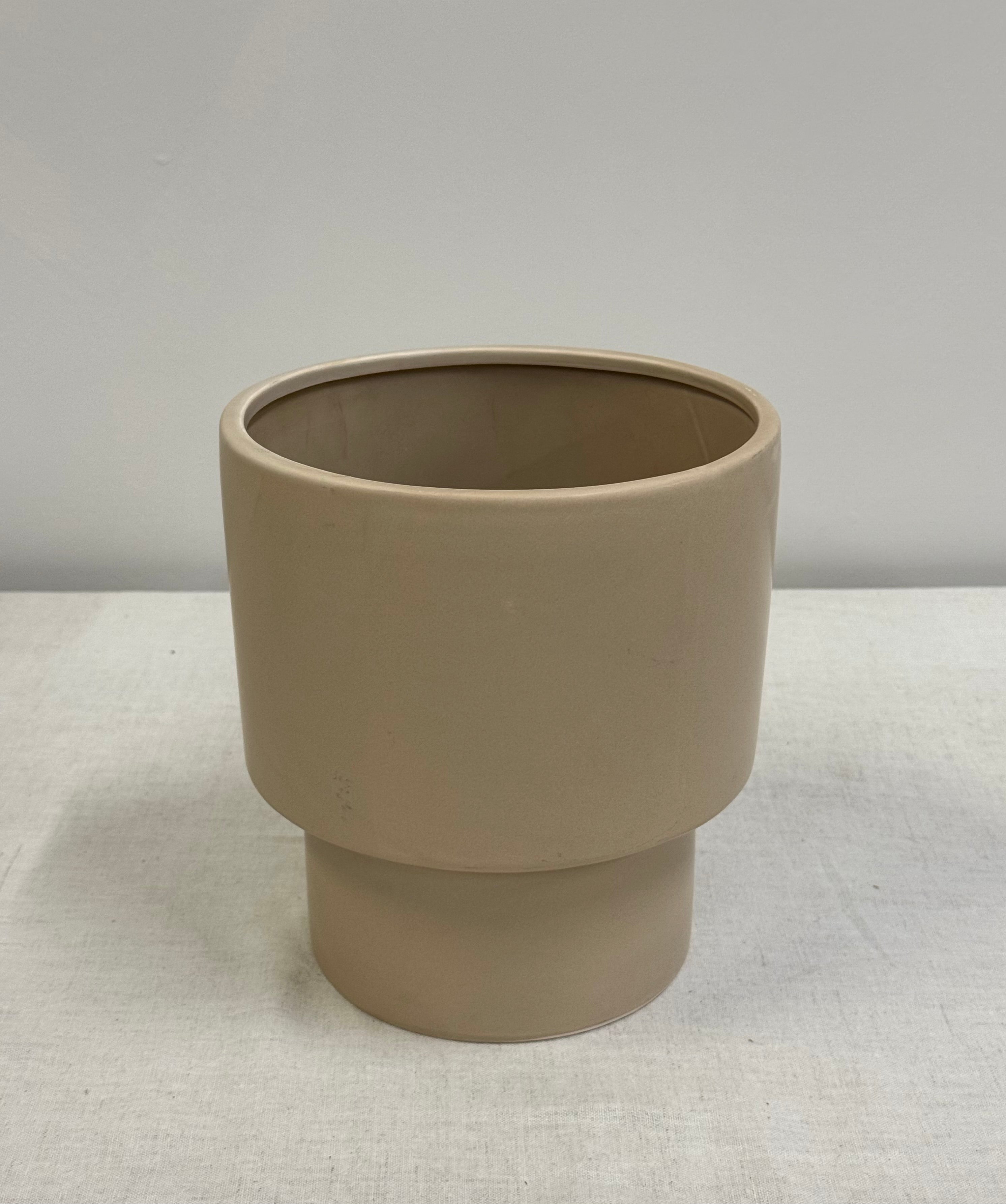 Light Tan Ceramic Plant Pot