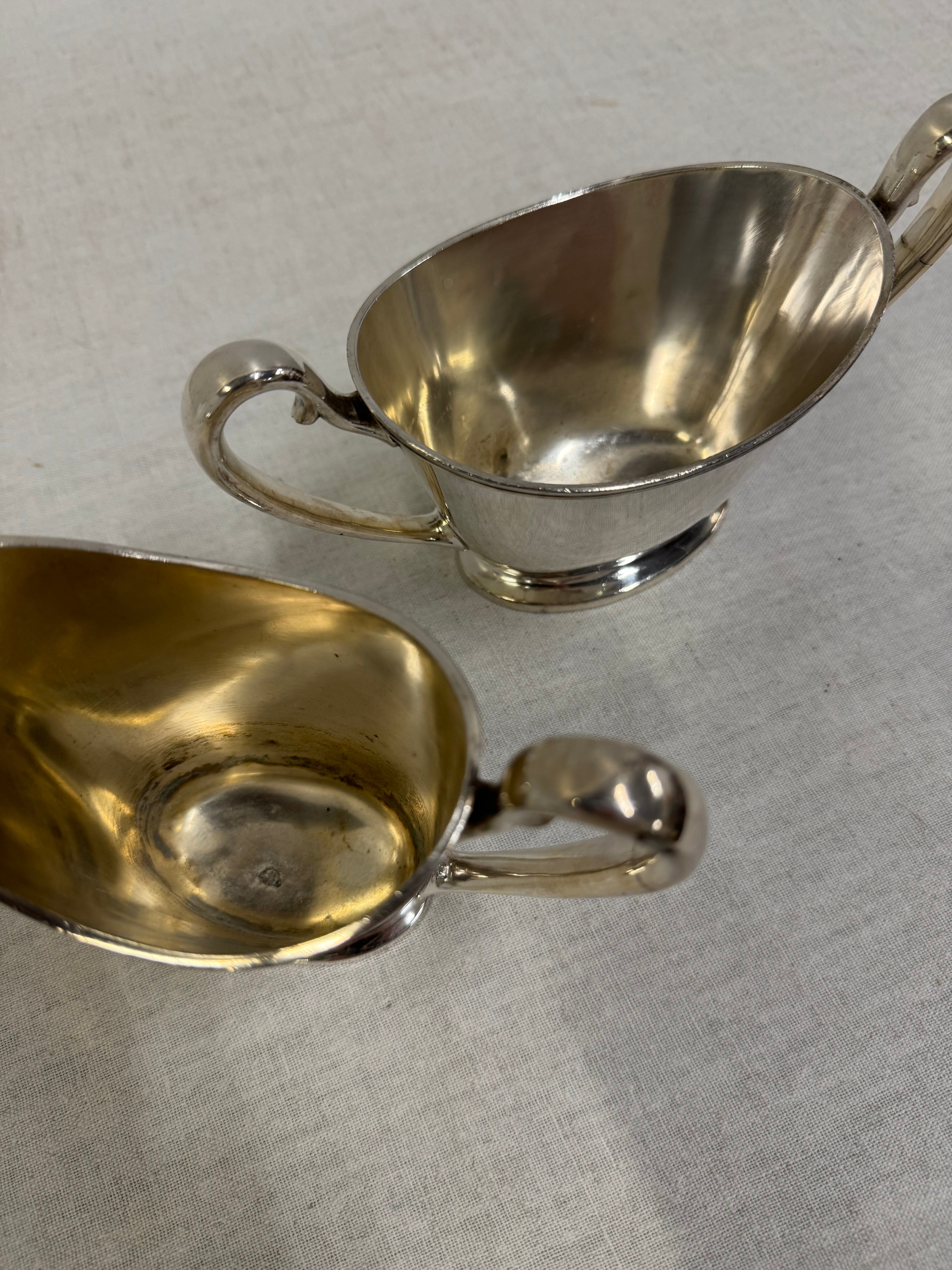 DERBY Silverplate Cream & Sugar Set