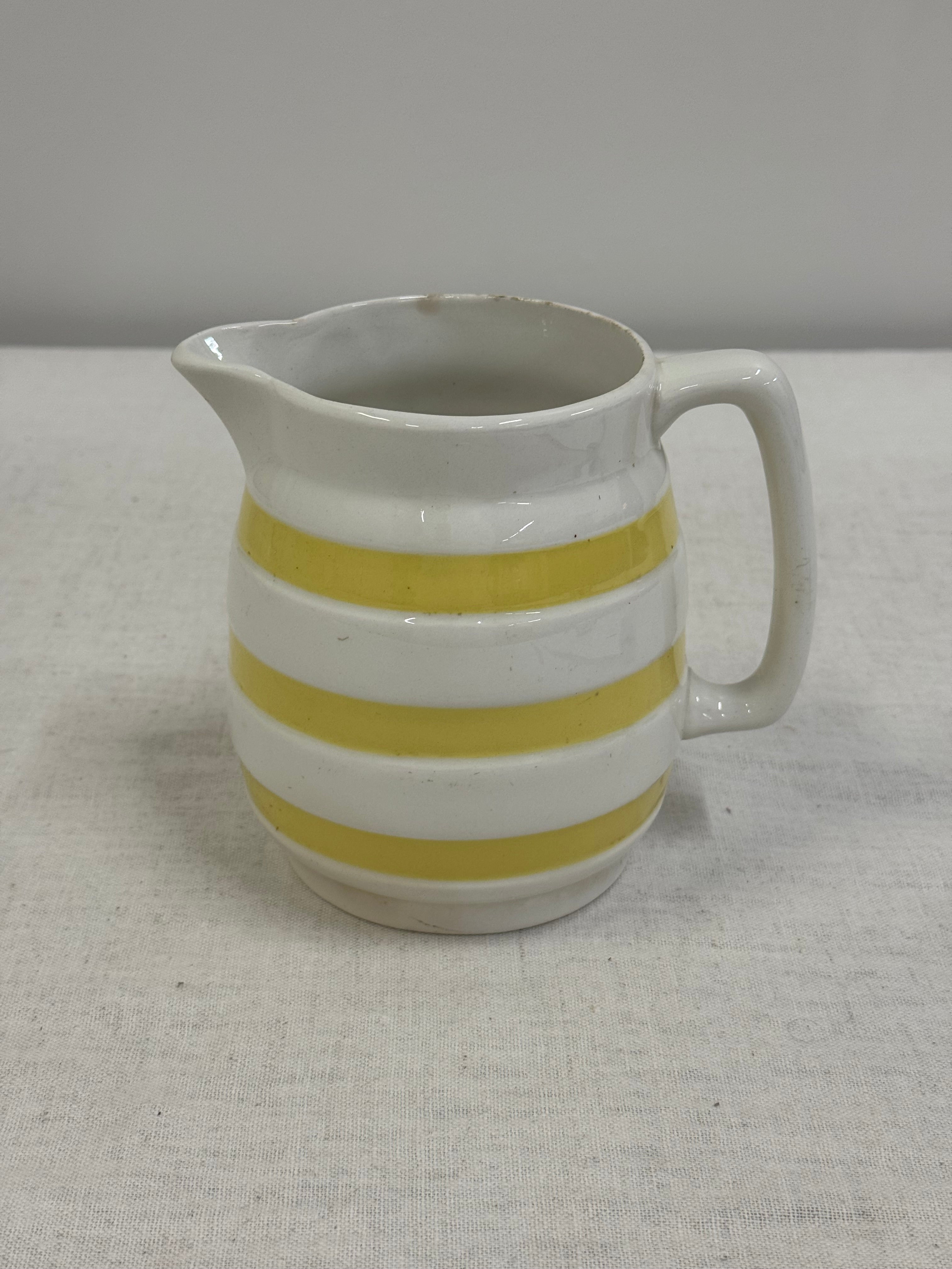 'Colleen' Yellow Striped Small Pitcher
