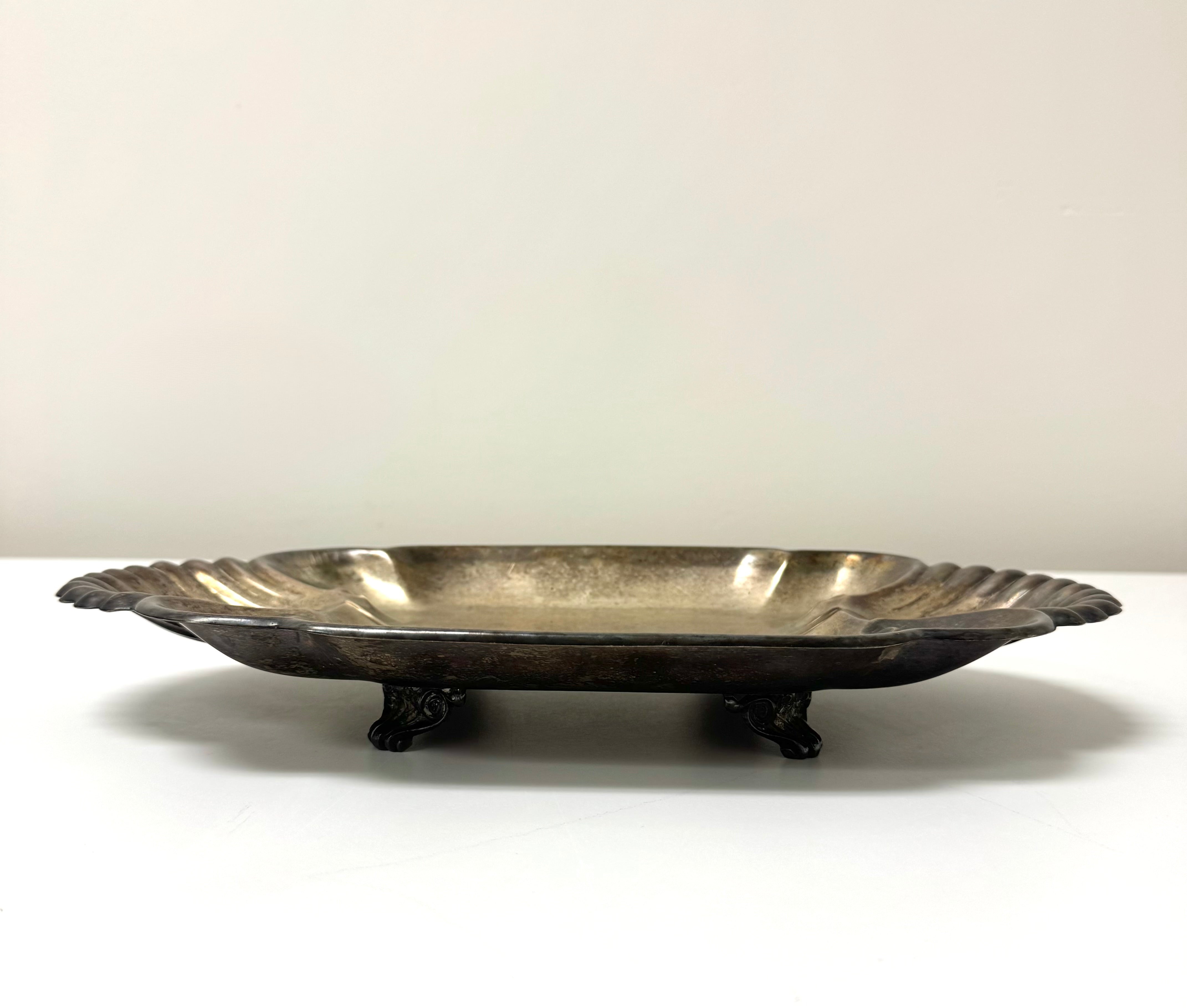 Vintage English Silver Scallop Footed Tray