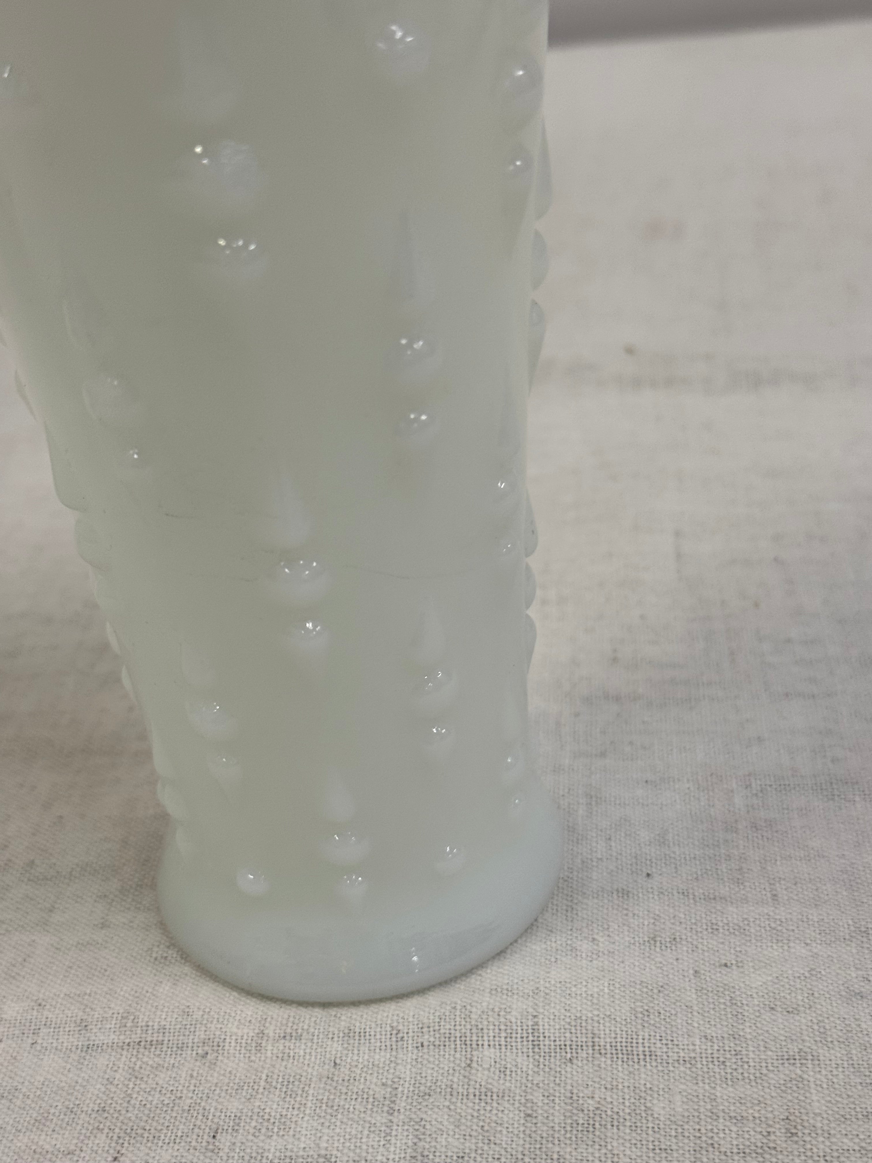 Tears & Pearls Milk Glass 7" Vase
