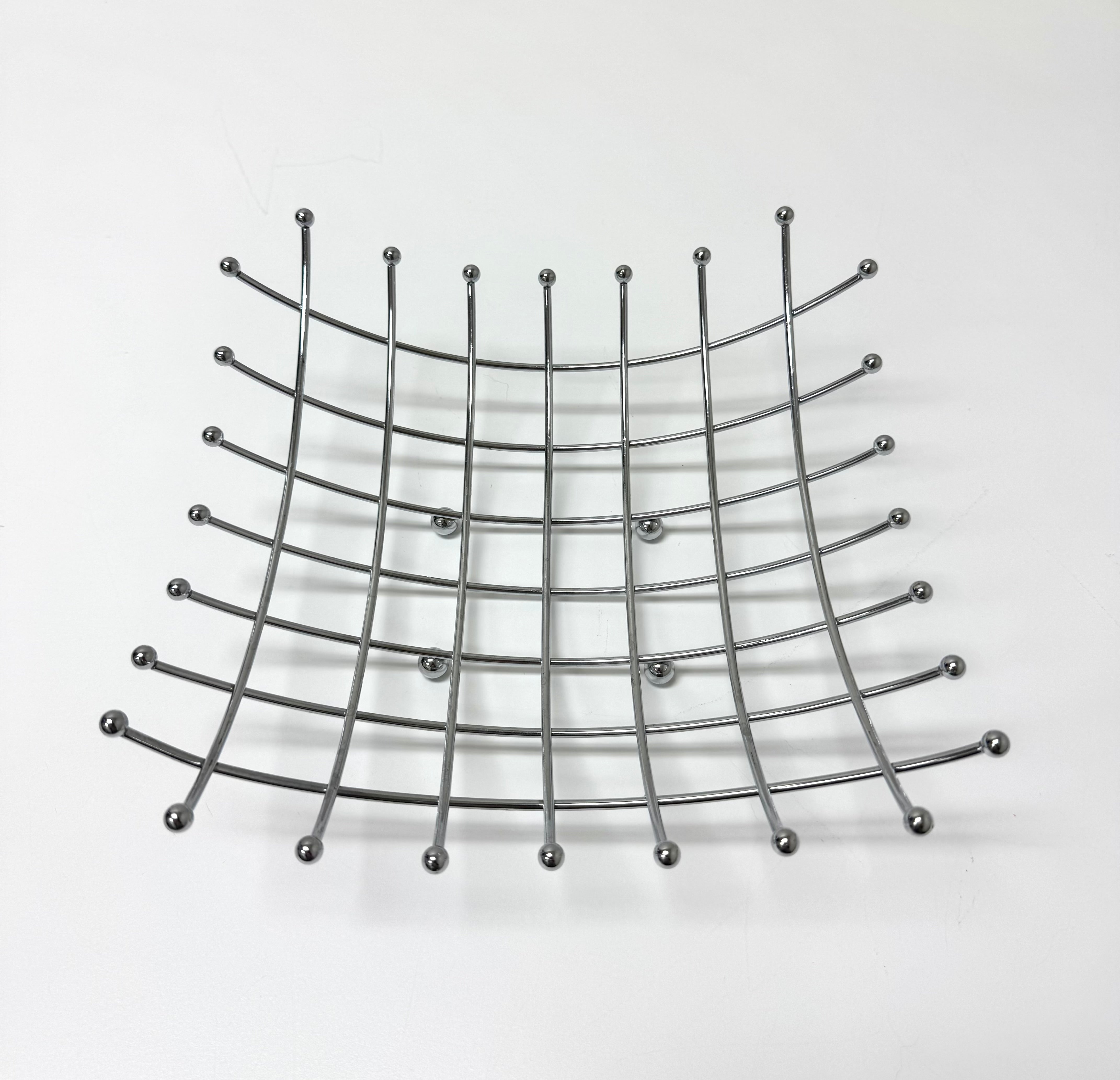 Vintage Chrome Wire Fruit Basket