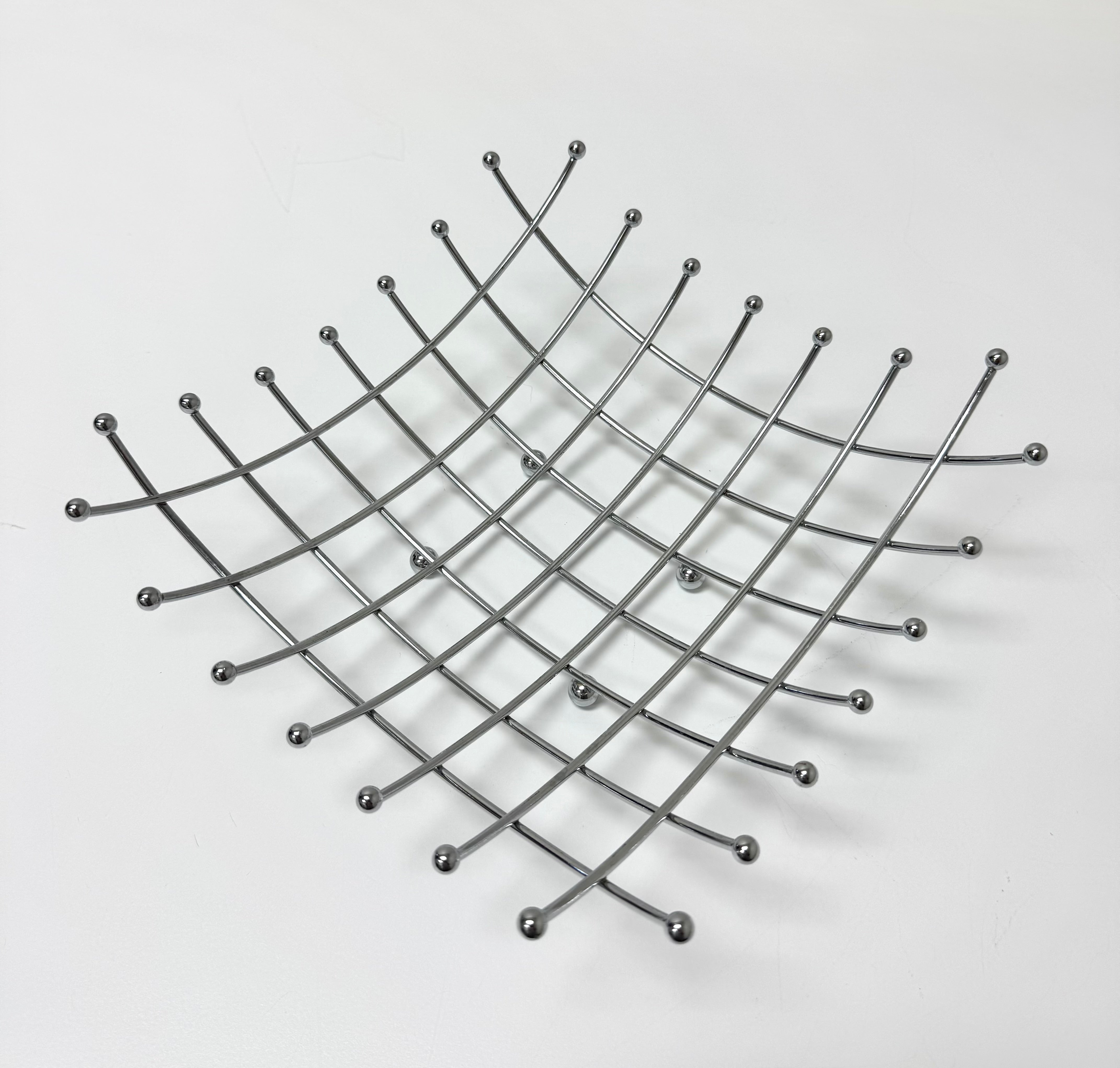 Vintage Chrome Wire Fruit Basket