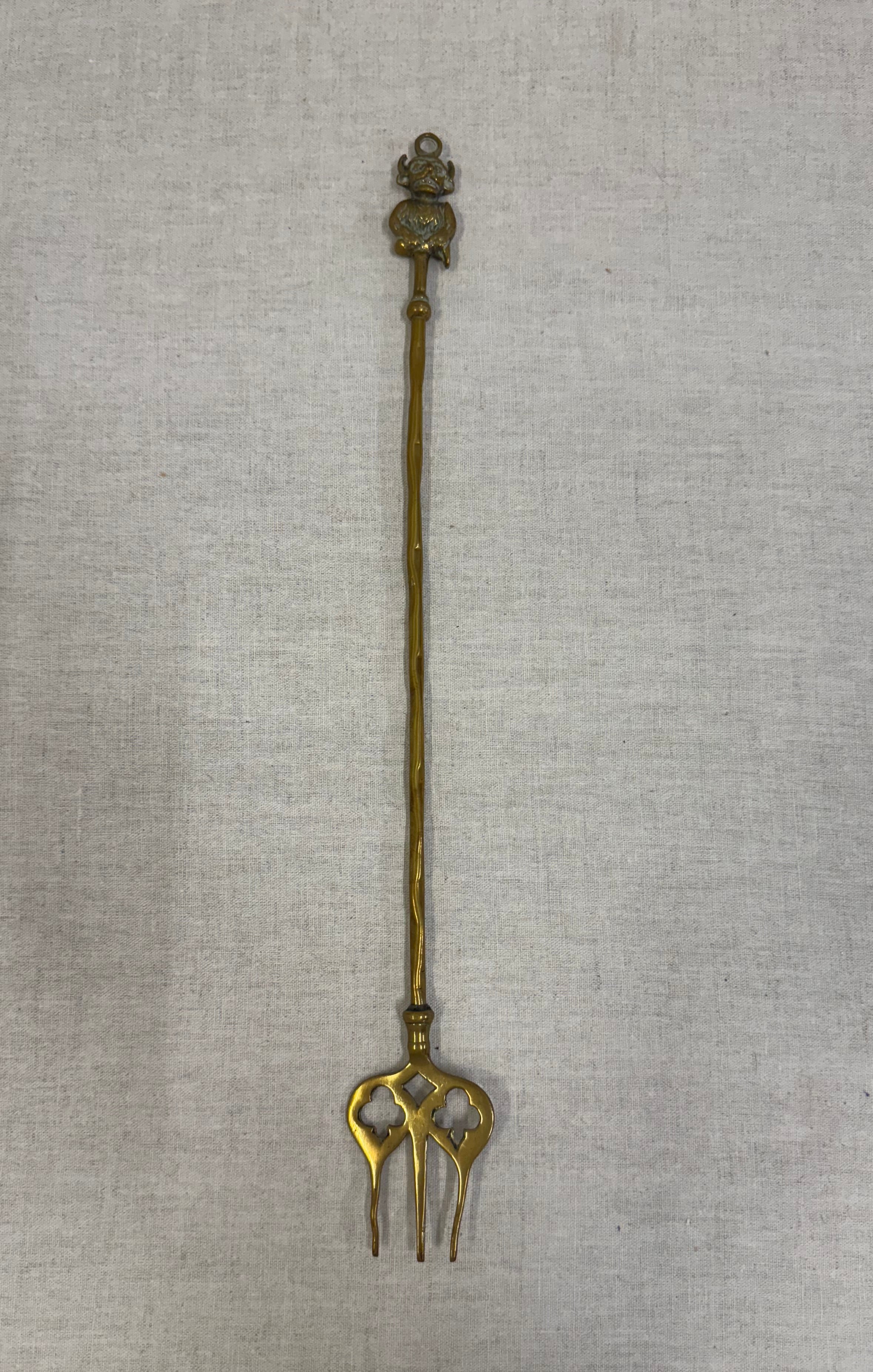 Vintage Aged Brass Imp Grill Fork