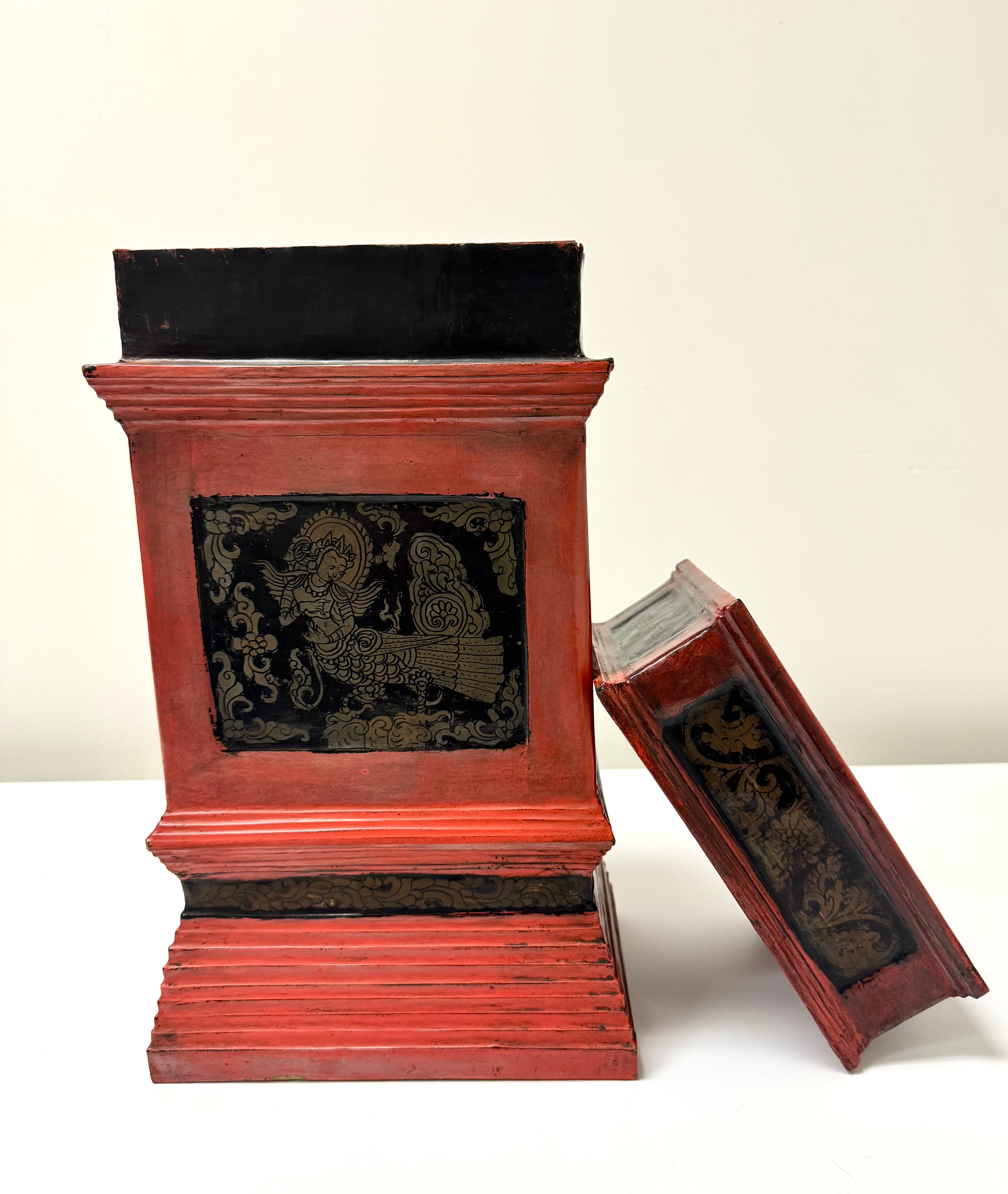 Vintage Thai Bamboo Decorative Box