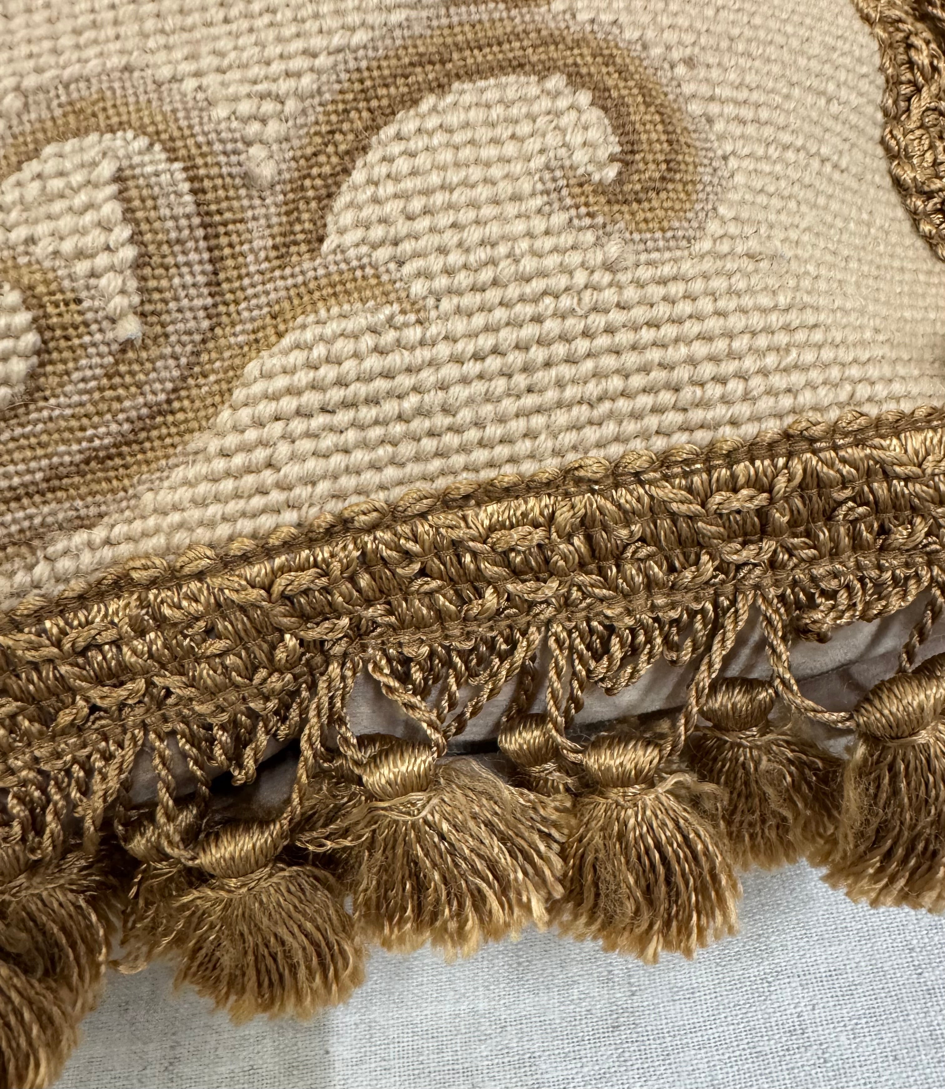 Roses Needlepoint 15" Tasseled Pillow