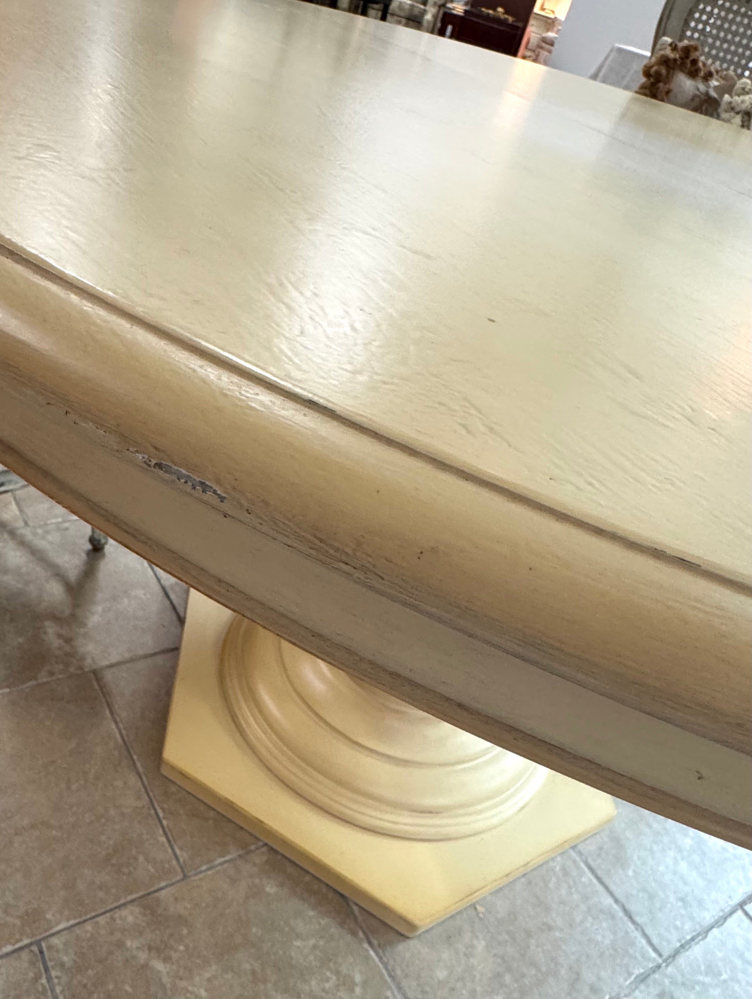 Cornsilk Ivory 54" Dining Table with 18" Leaf