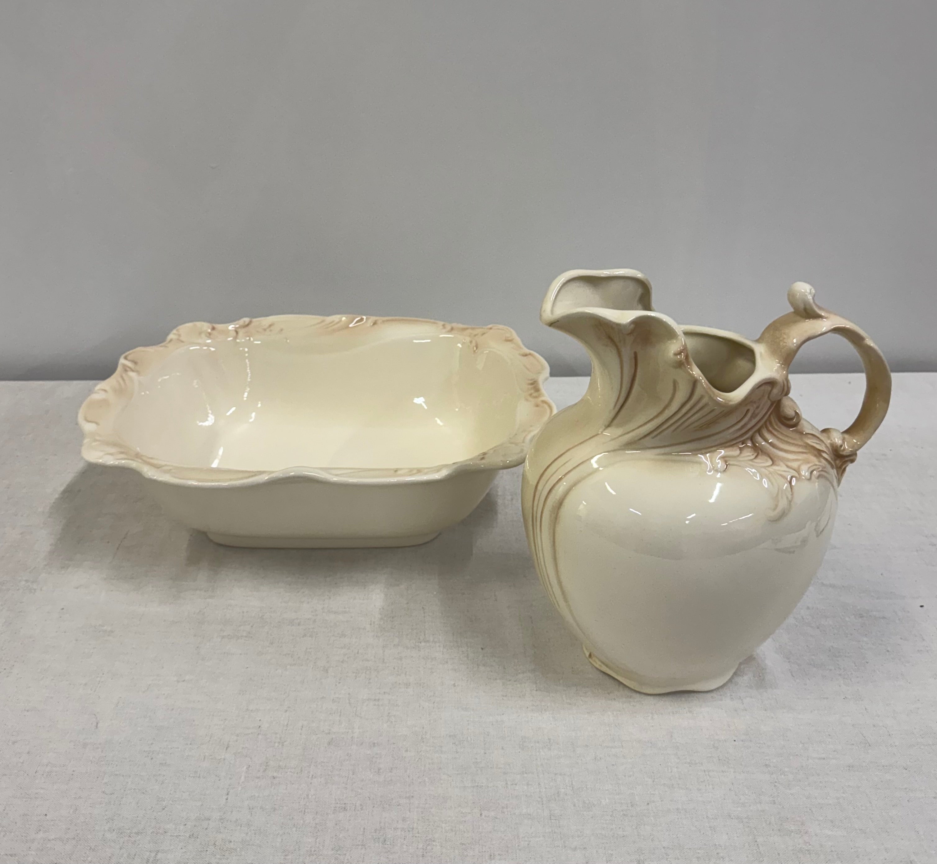 Vintage Cream Pitcher and Bowl Set