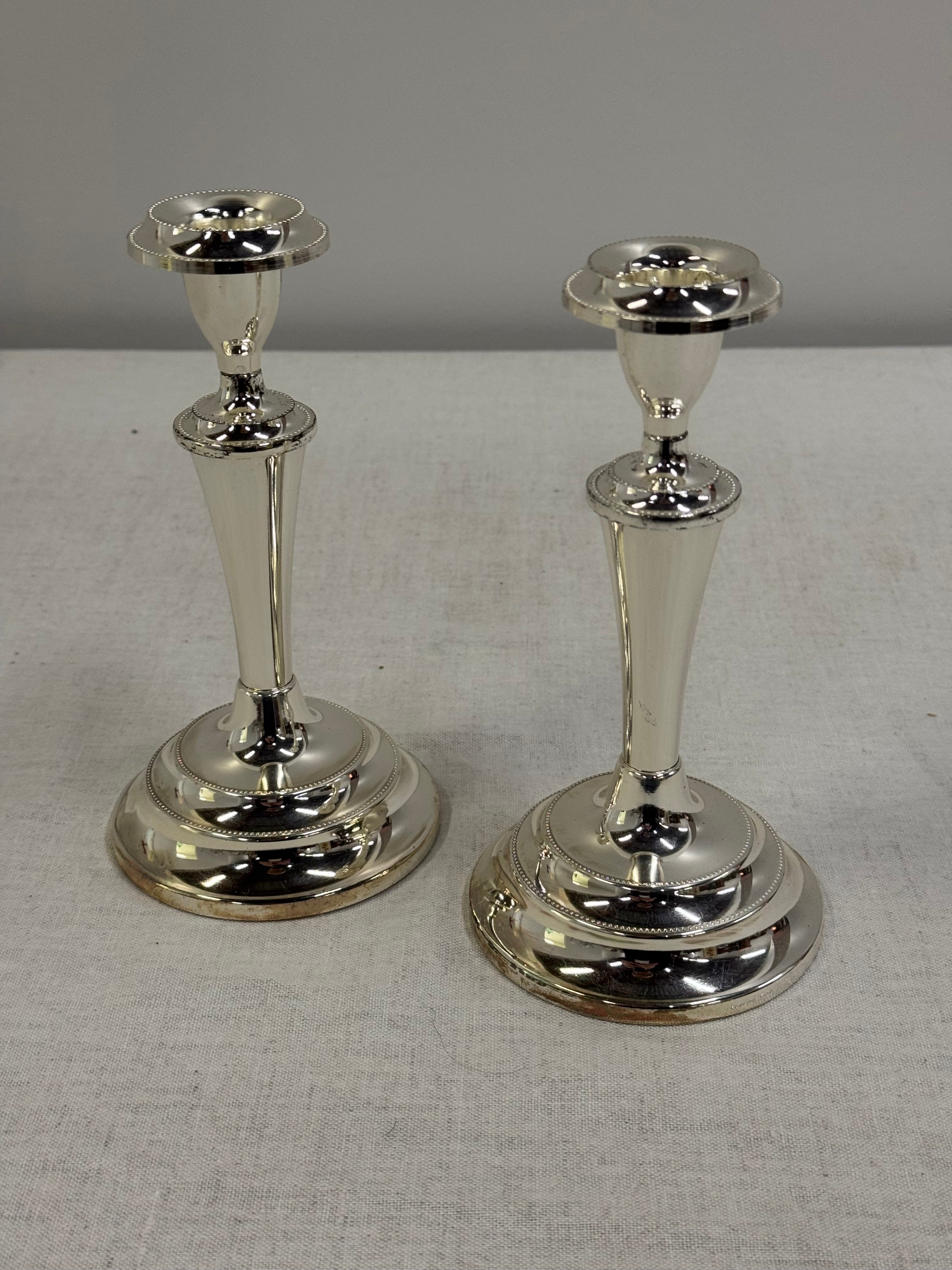 Silverplate Candle Holders Set of 2 (non-tarnish)