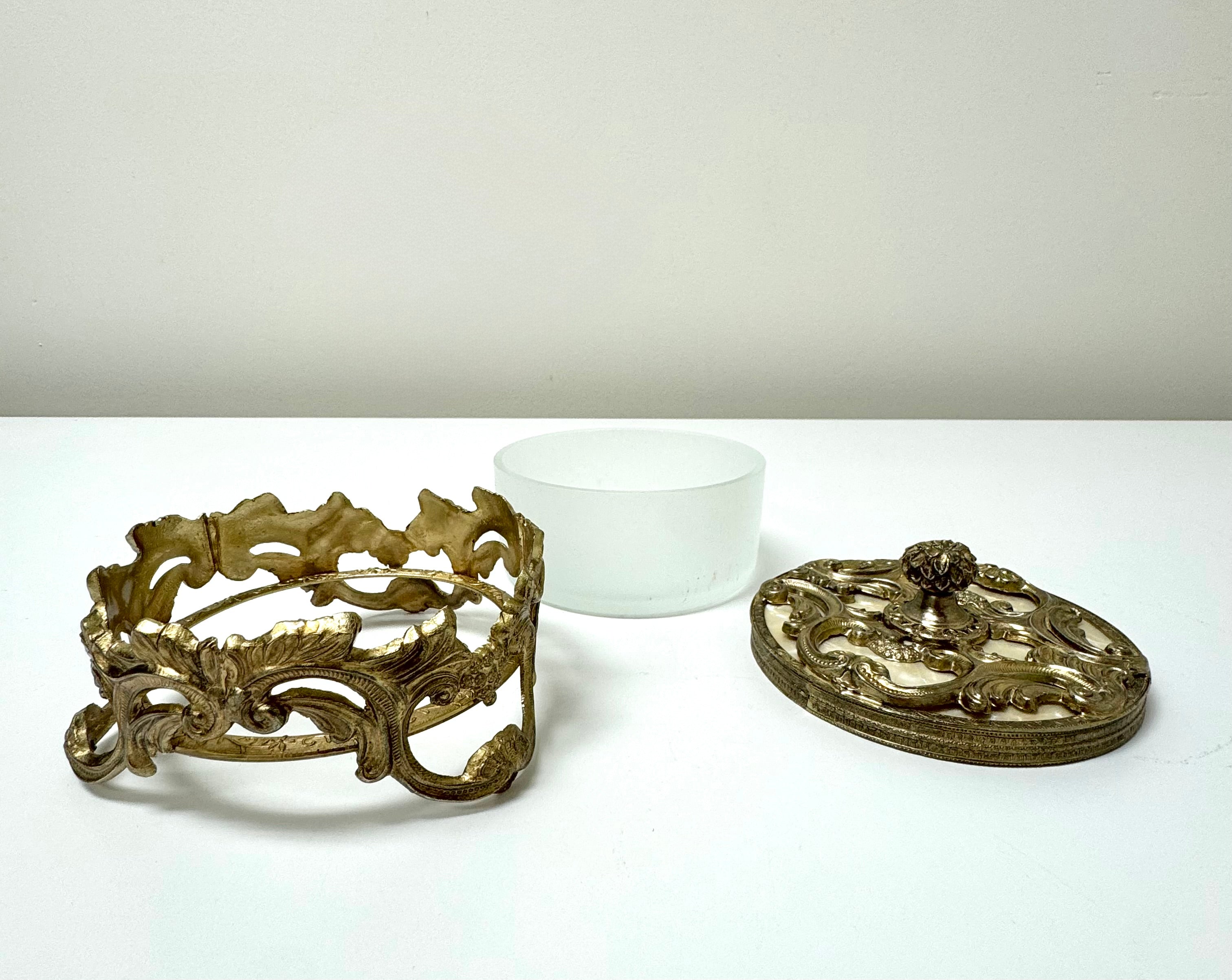 Vintage Brass Rococo Revival Powder Box