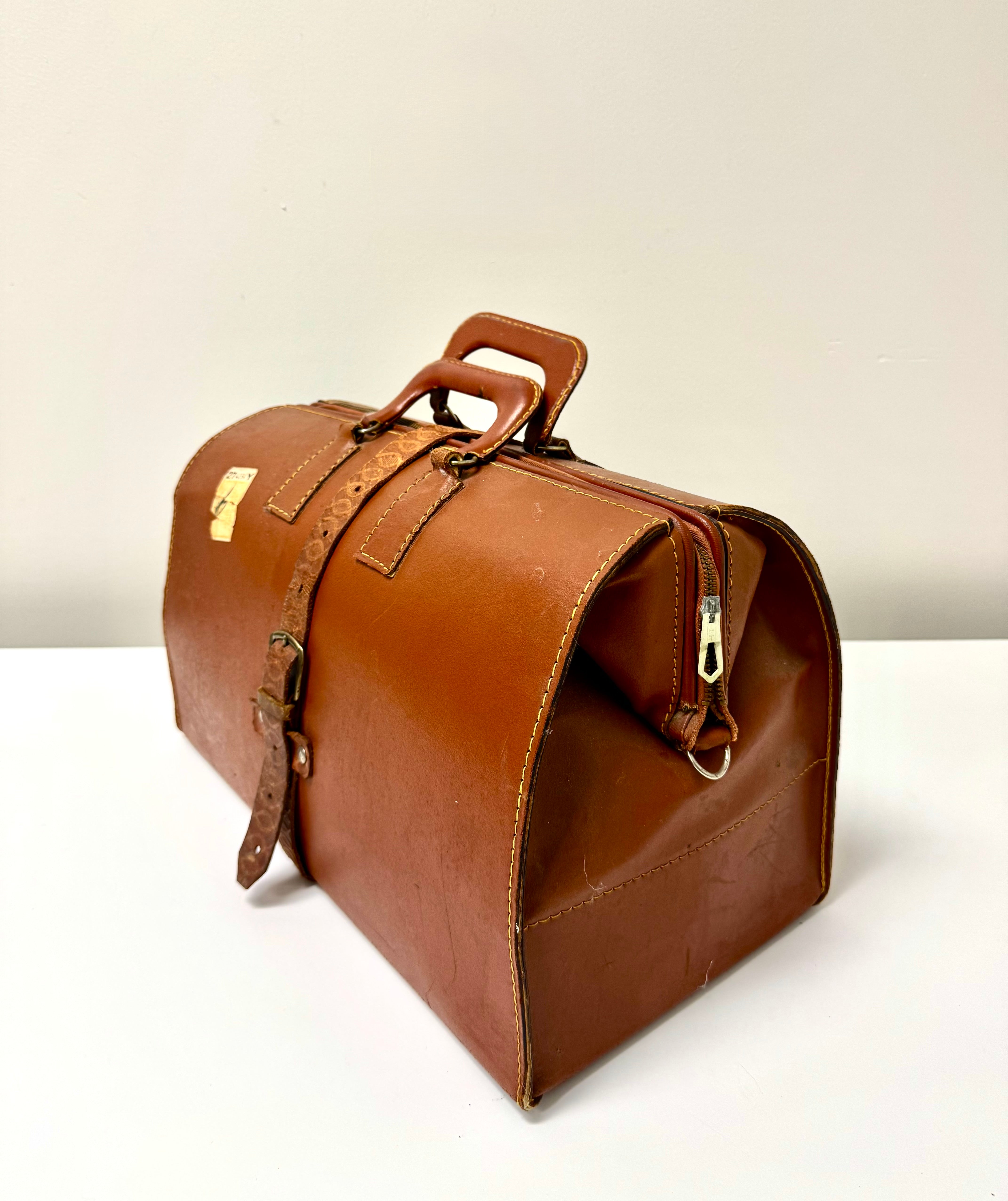 Vintage Leather Travel Satchel