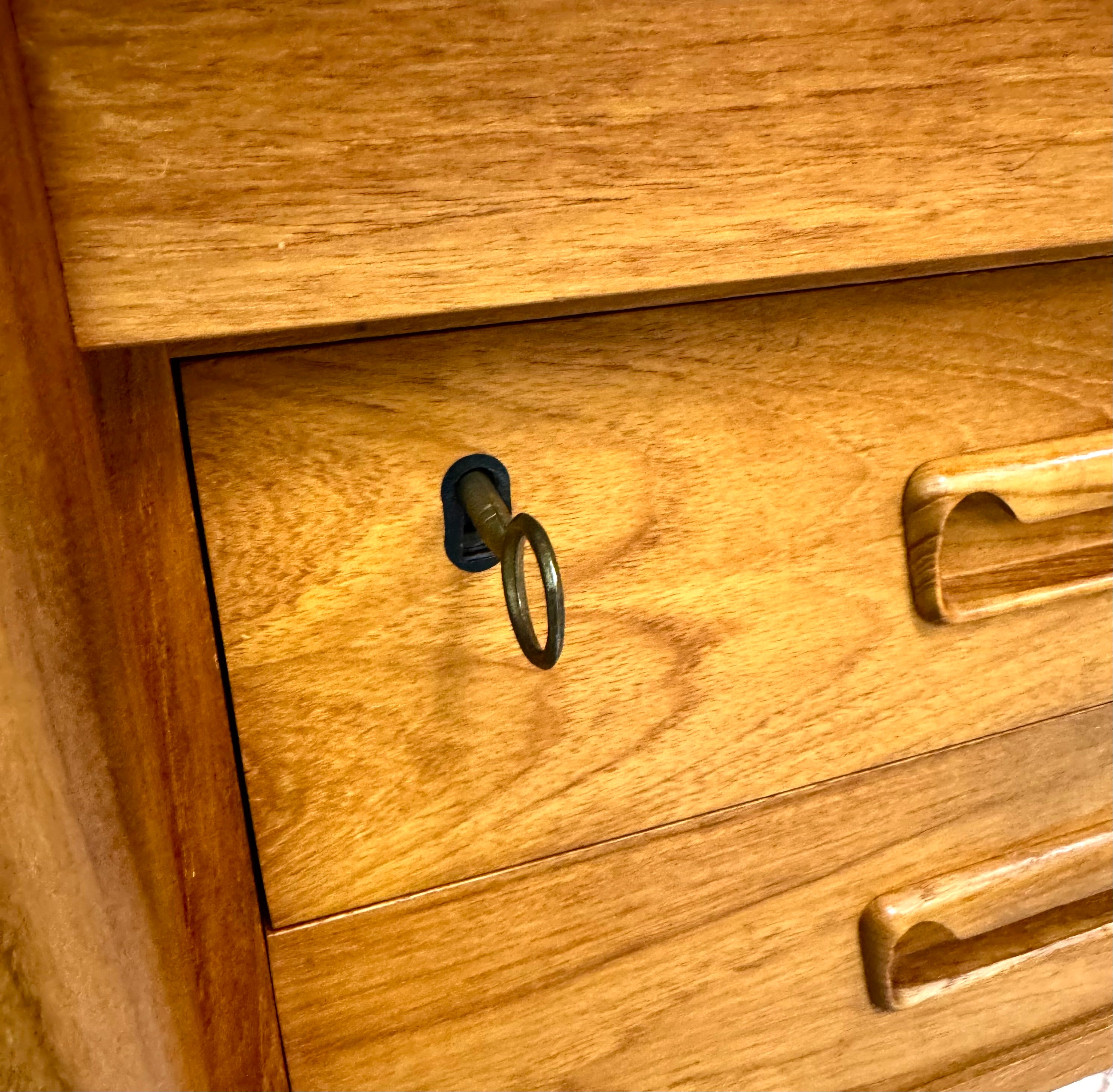 MCM Teak Expandable Desk with Sliding Drawers