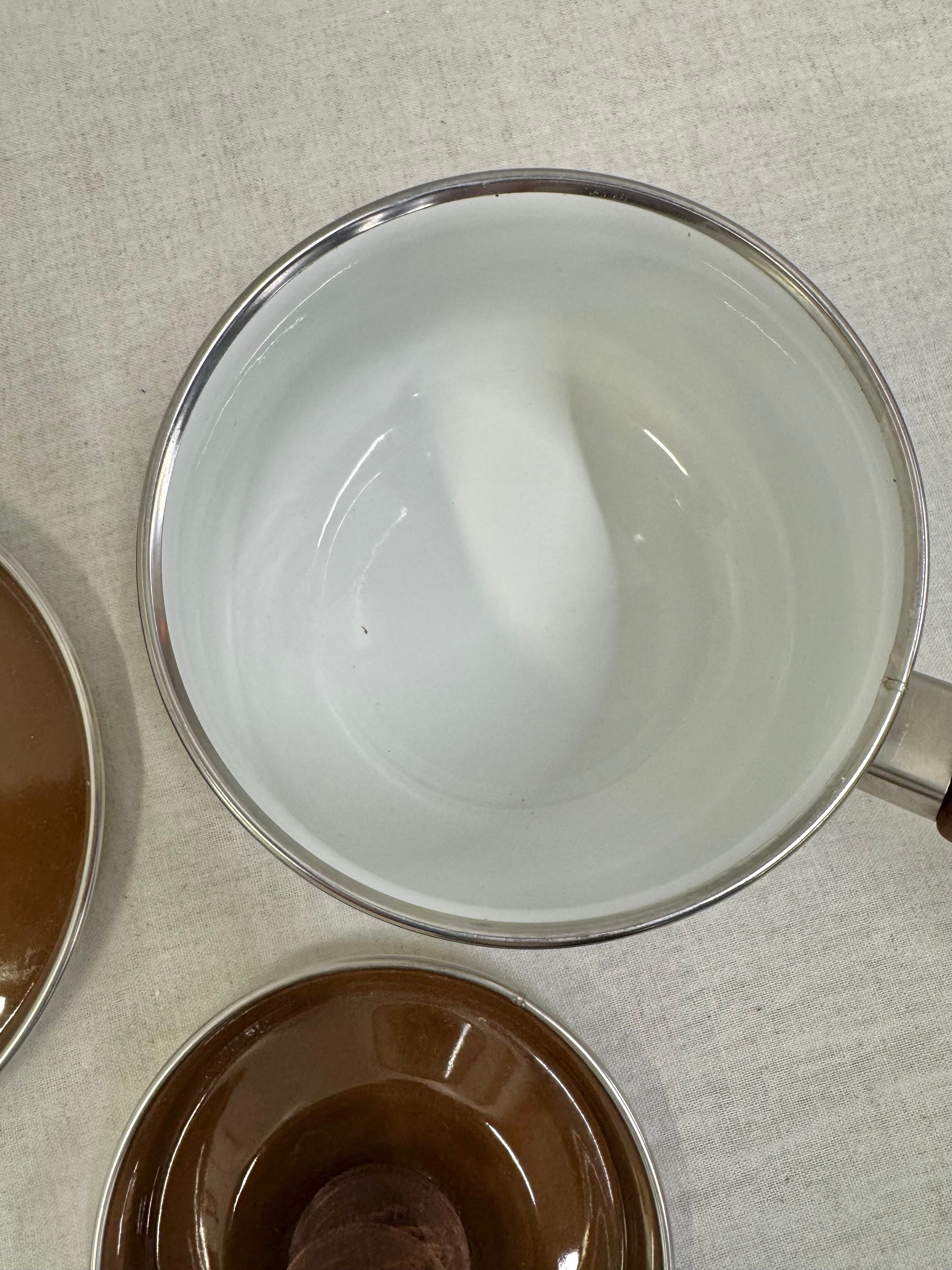 Vintage Paisley Fondue Set