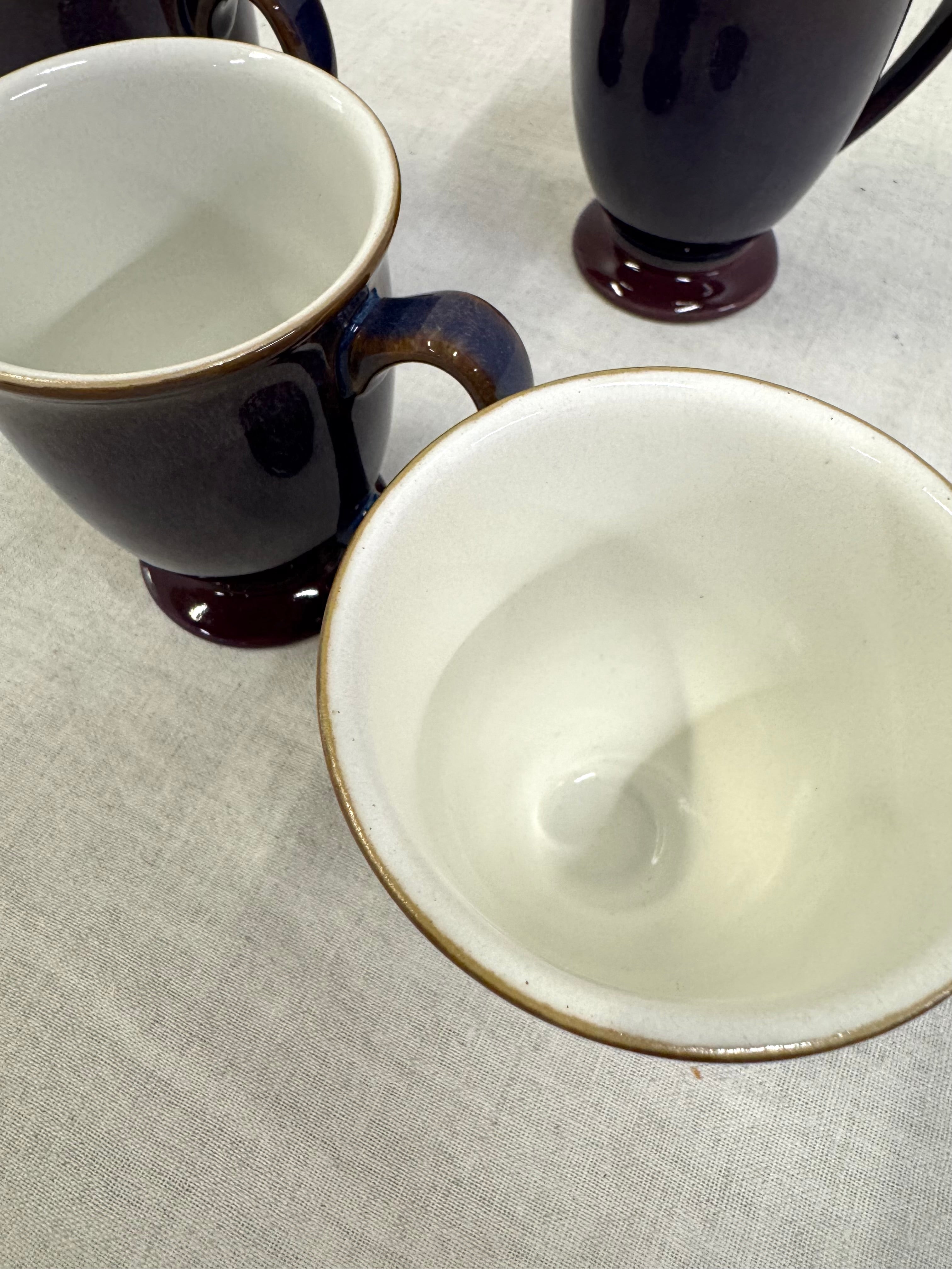 DENBY 'Storm' Footed Mugs Set of 4