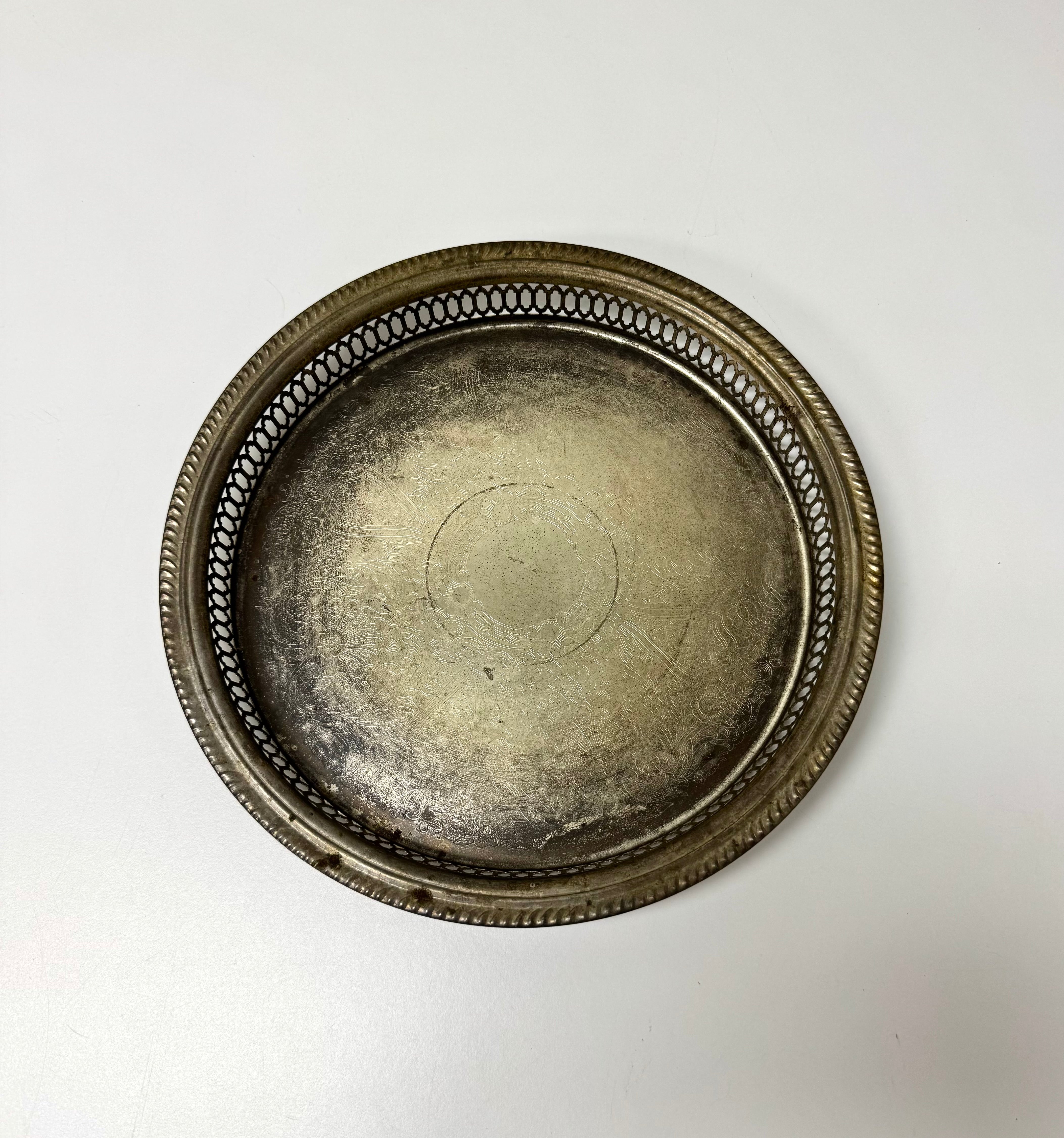 Old Silverplate Gallery Tray