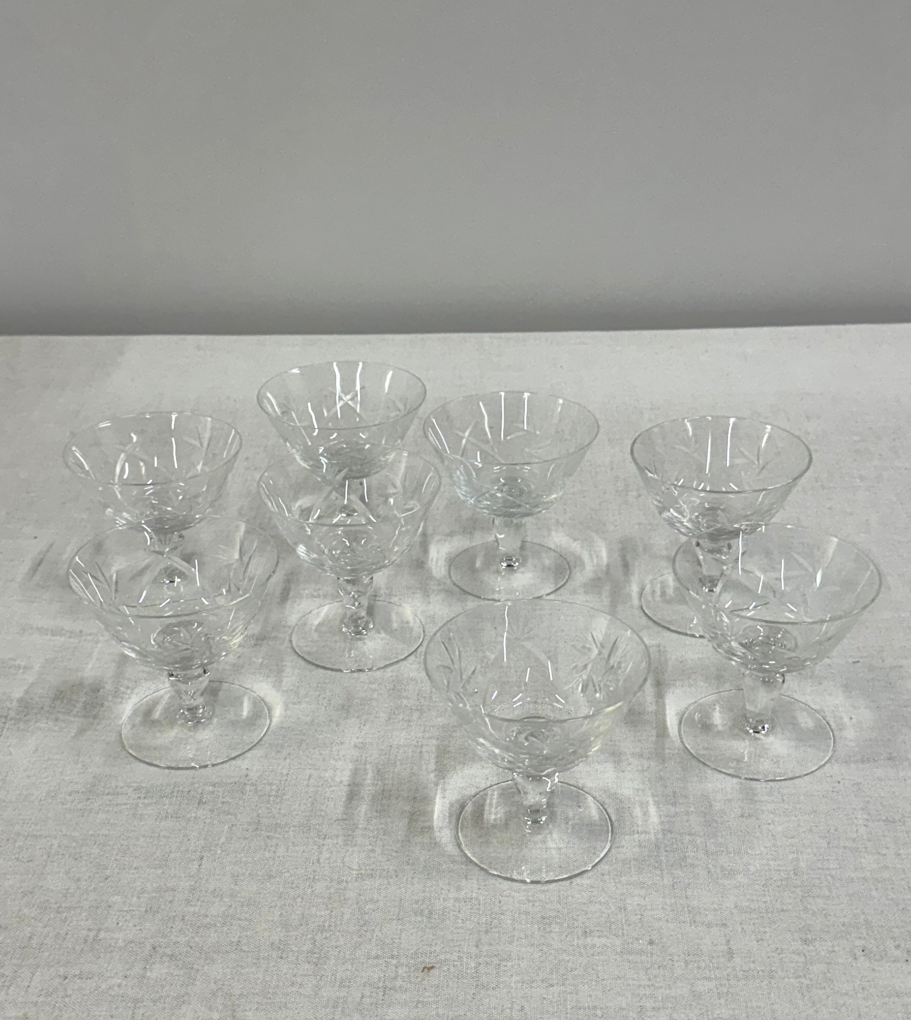 Pinwheel Crystal Coupes Set of 8