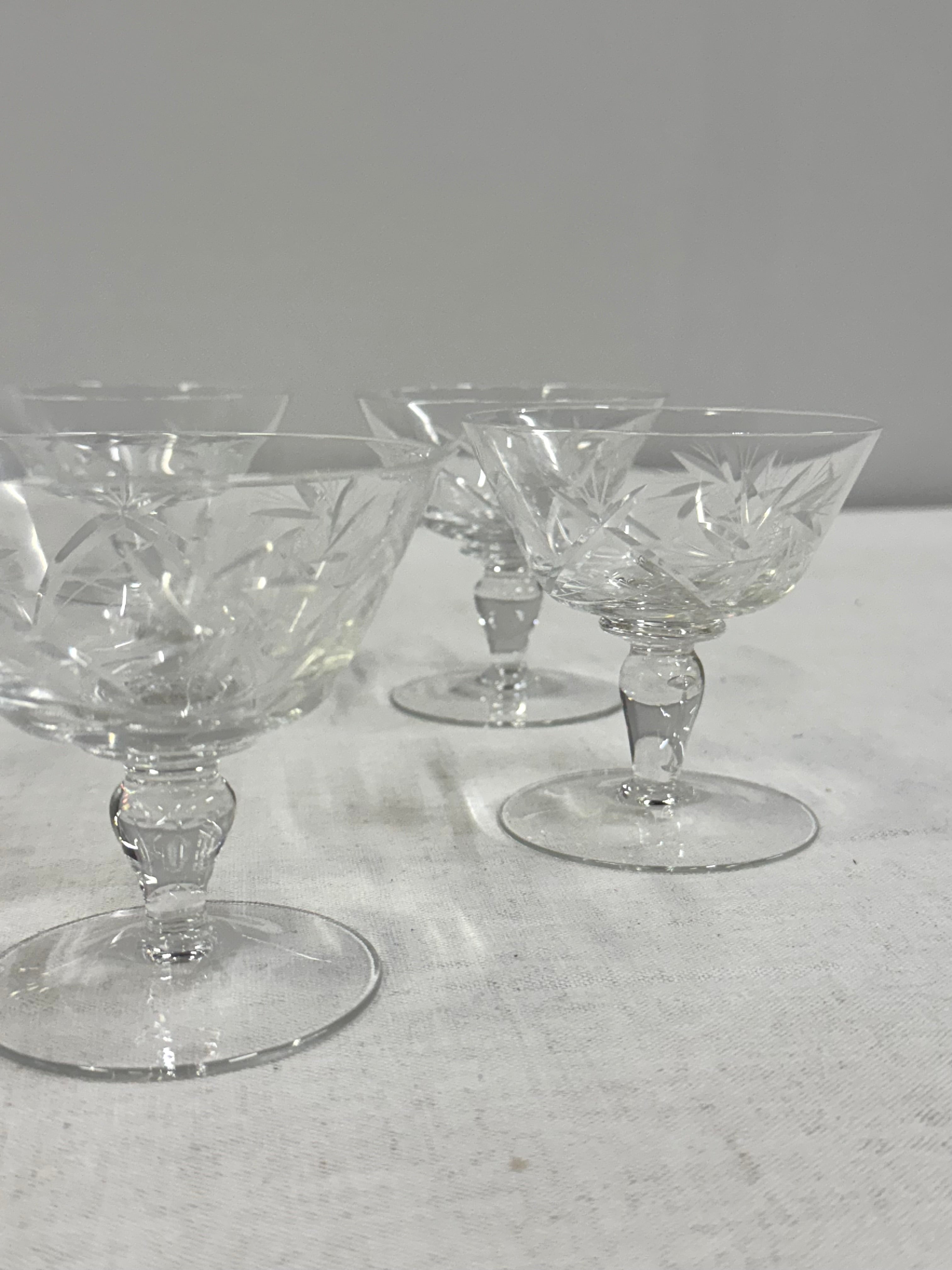 Pinwheel Crystal Coupes Set of 8
