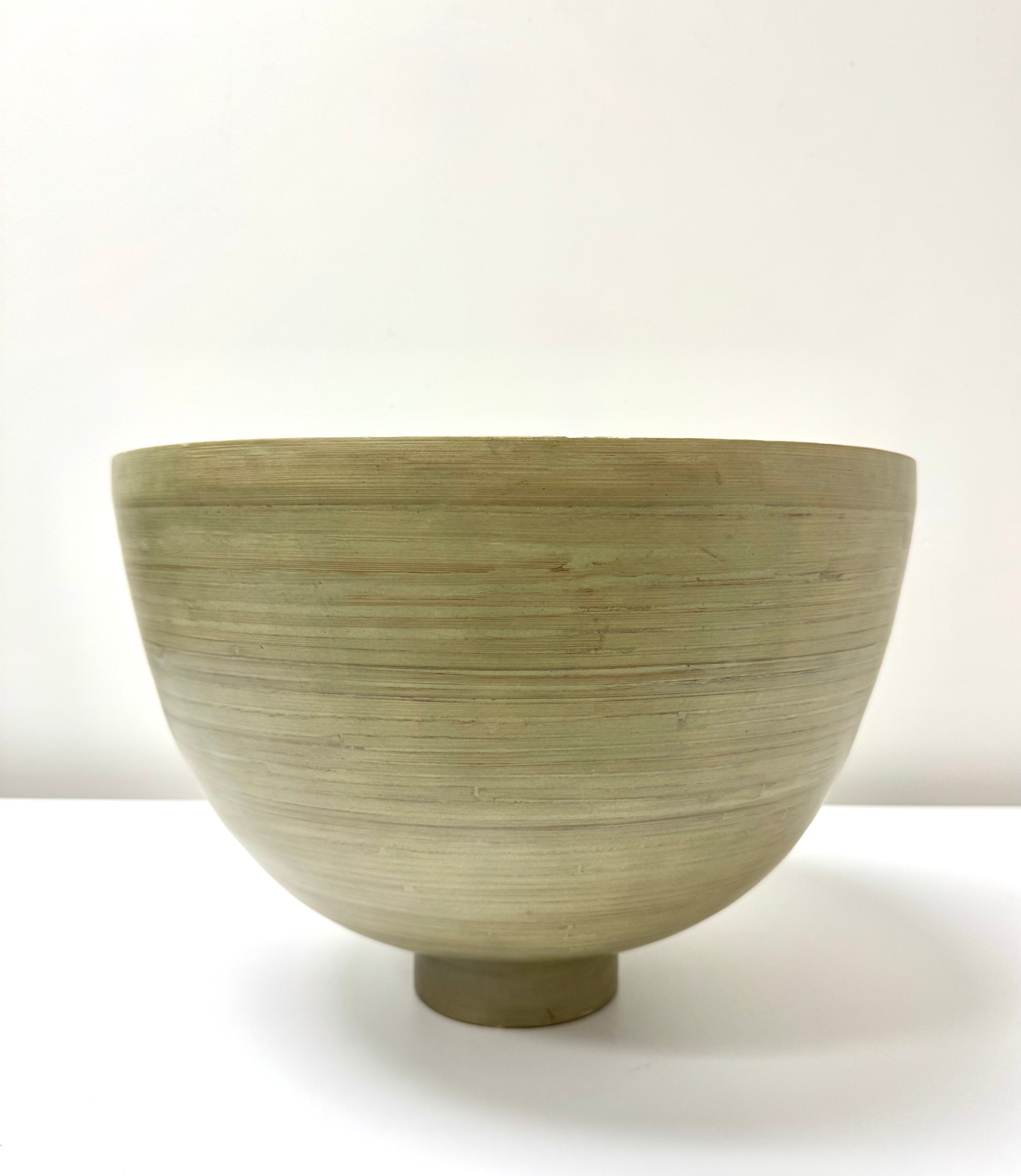 Celery Green Bamboo Footed Bowl