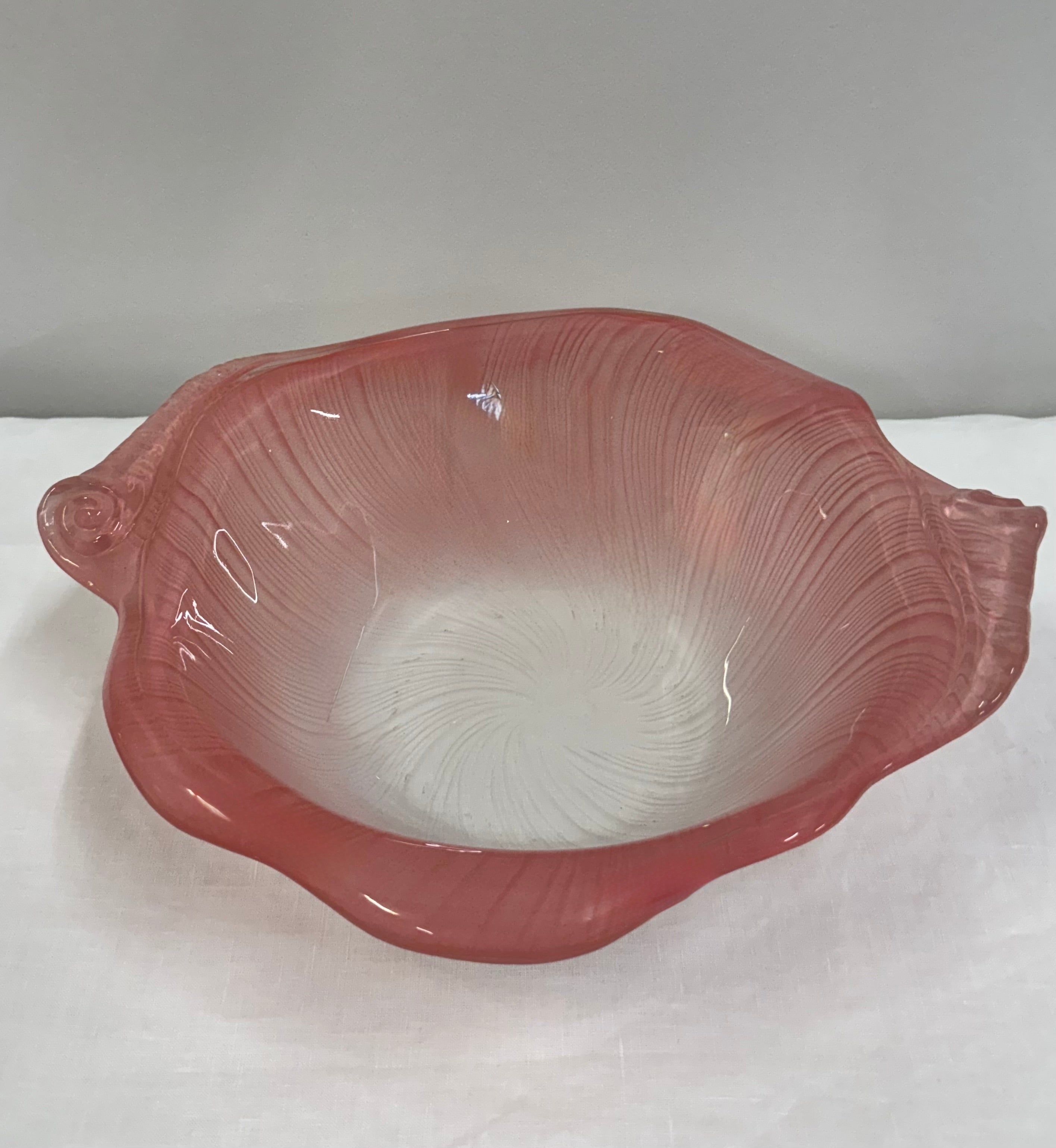 Vintage MIKASA Opaline Pink 13" Seashell Bowl