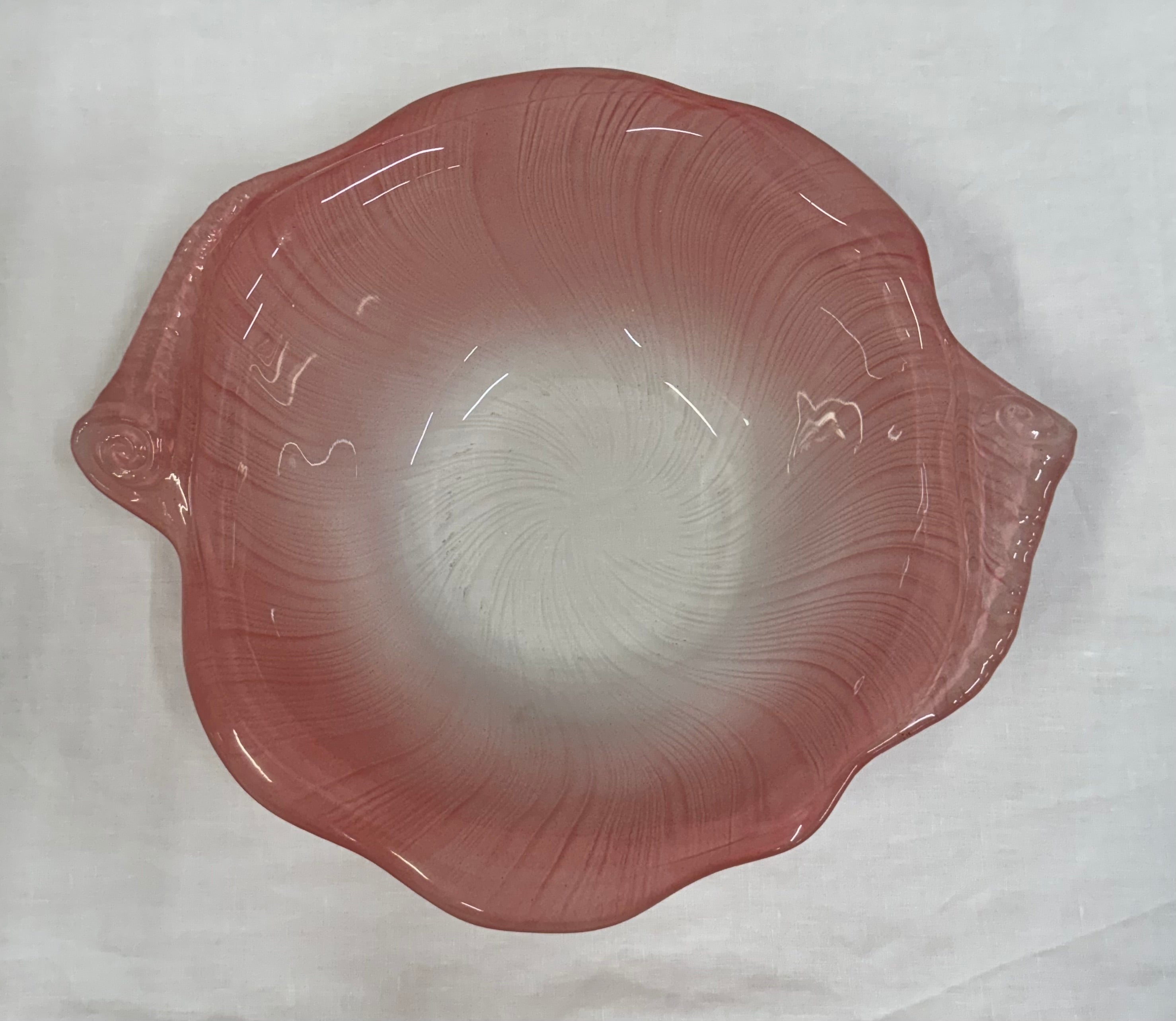 Vintage MIKASA Opaline Pink 13" Seashell Bowl