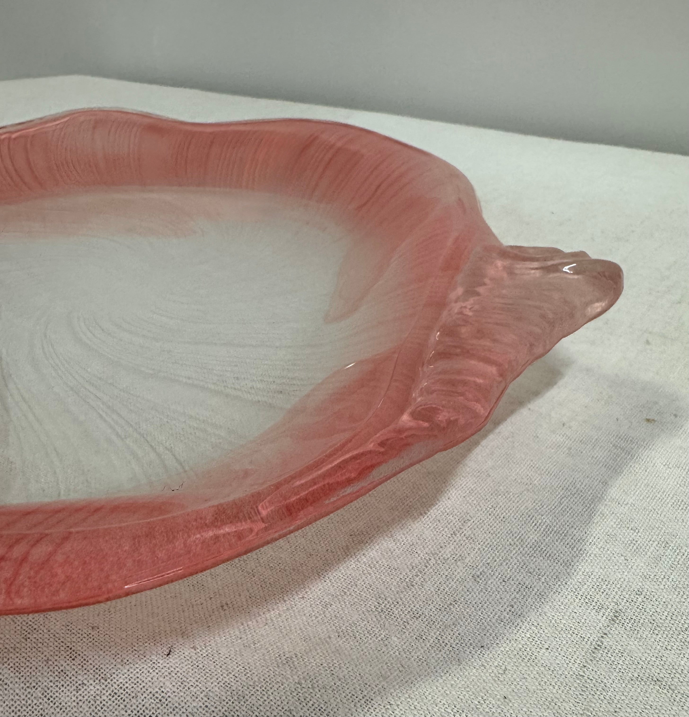 Vintage MIKASA Opaline Pink 16" Seashell Platter