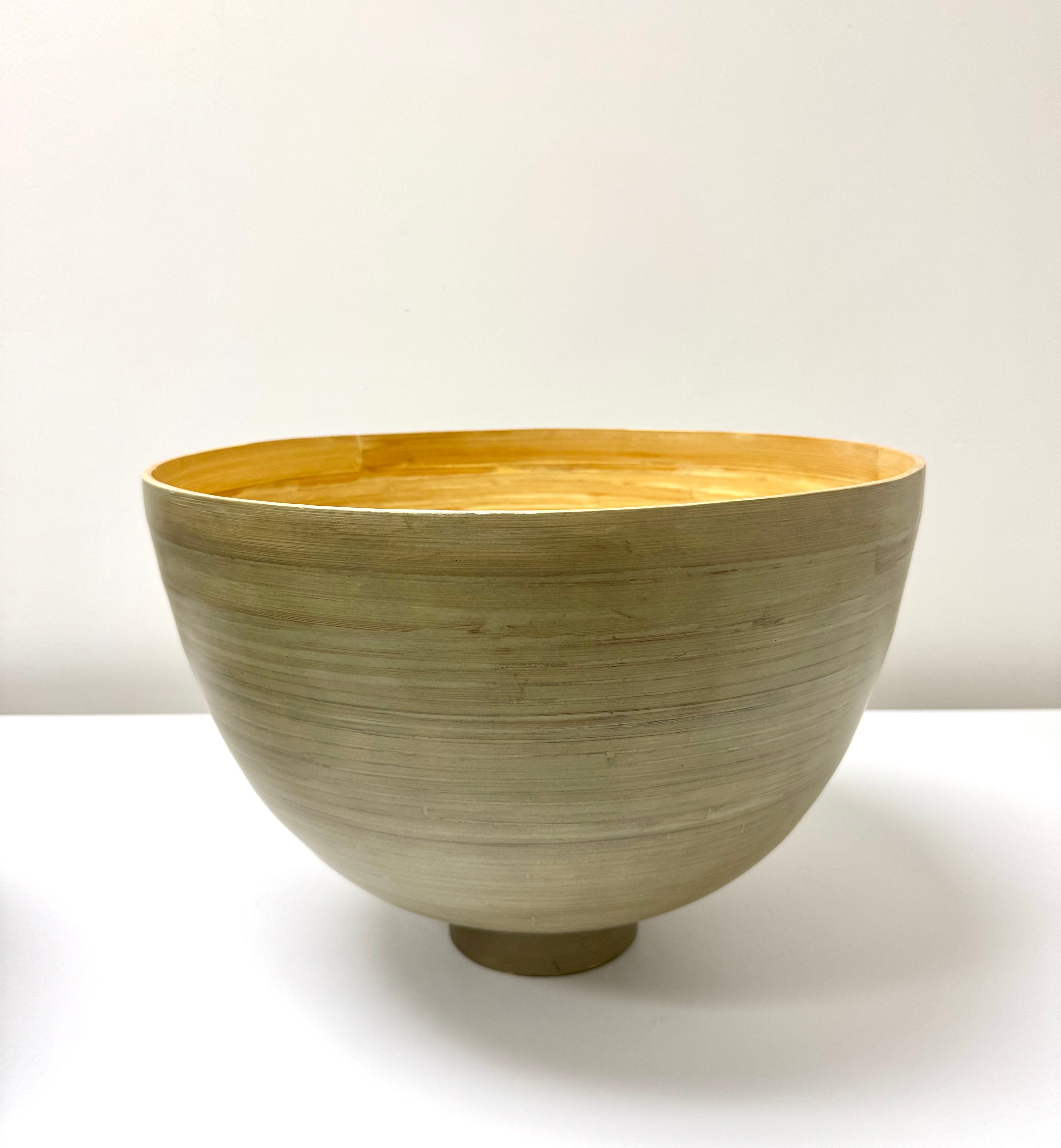 Celery Green Bamboo Footed Bowl
