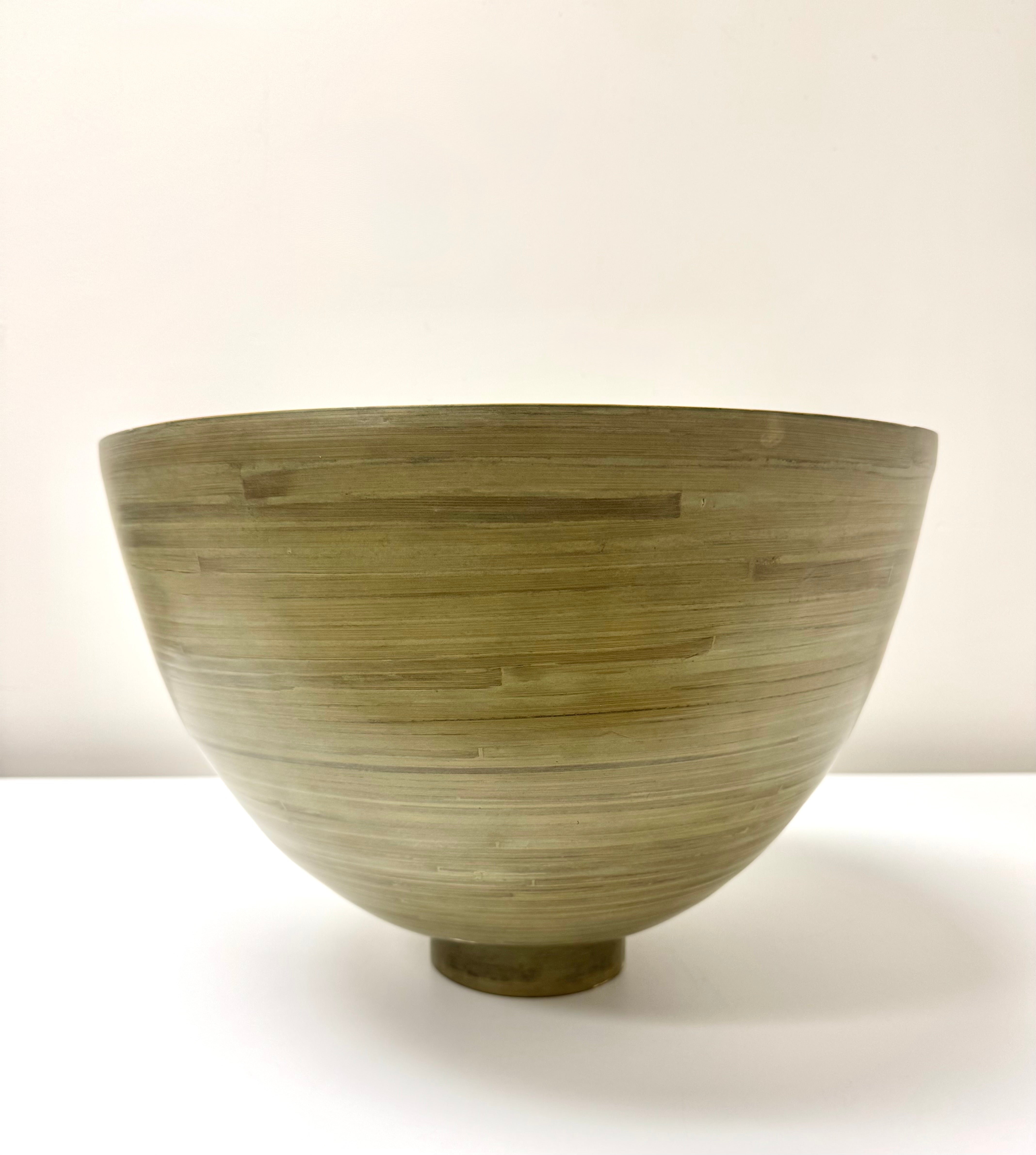 Celery Green Bamboo Footed Bowl