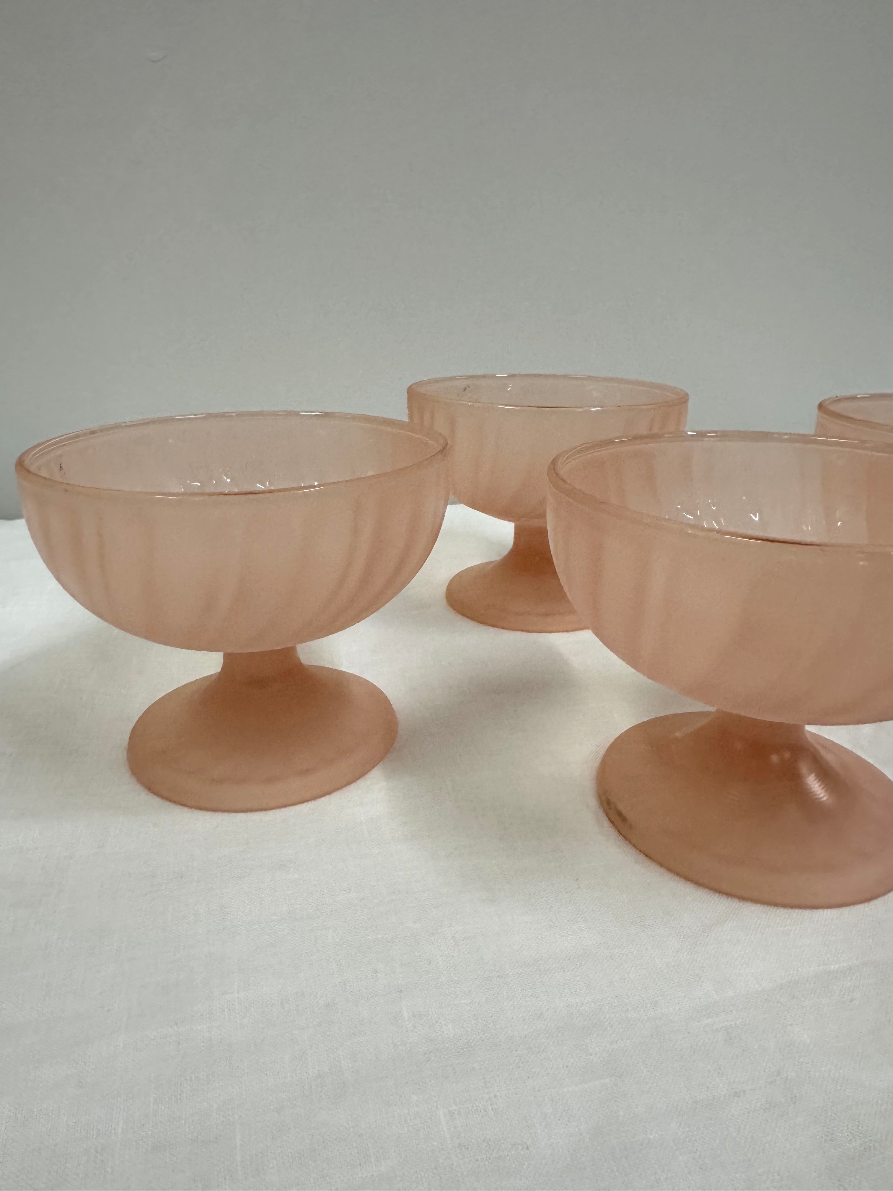 Vintage AROROC FRANCE Stemmed Dessert Bowls Set of 4