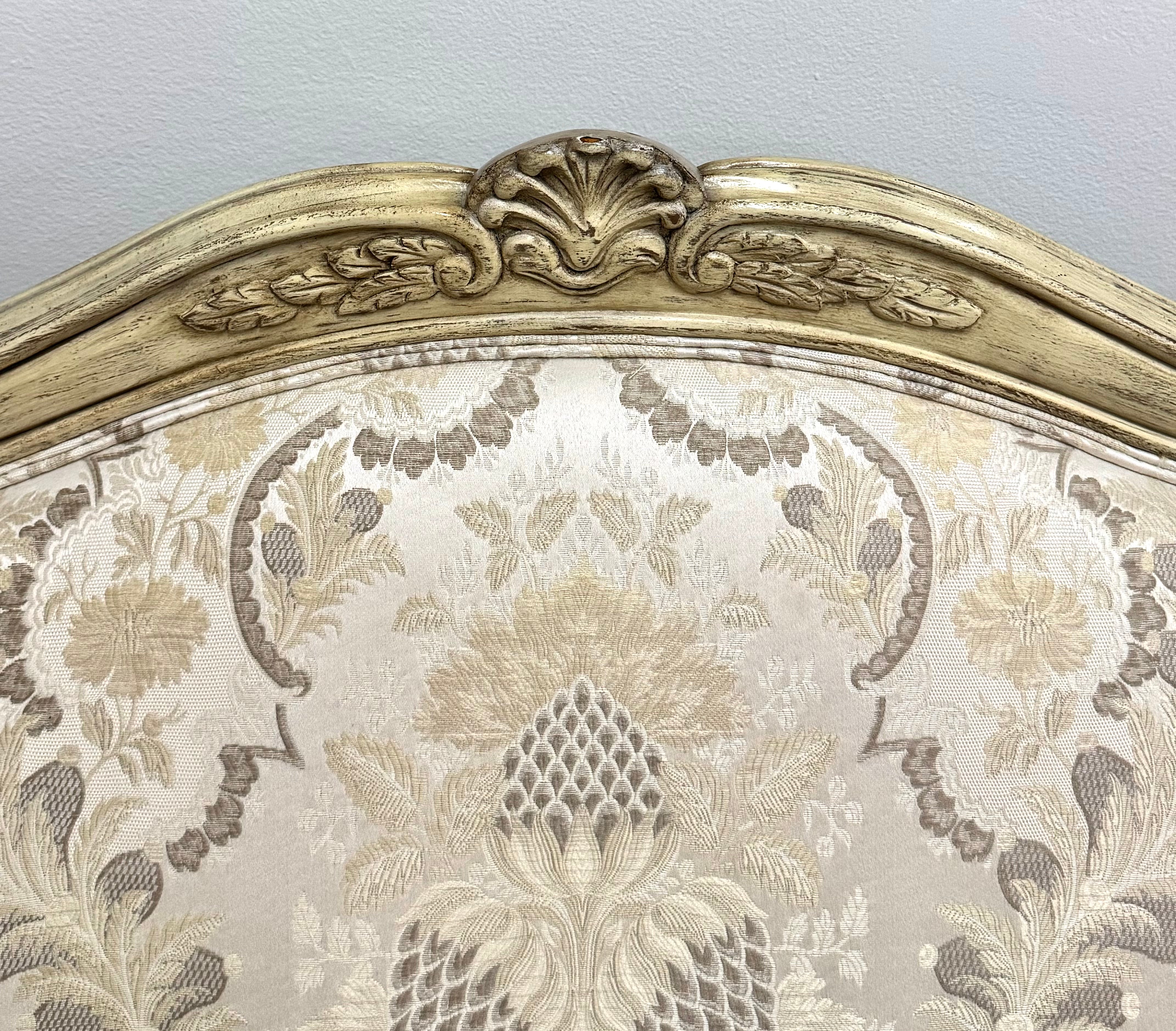 Custom LILLIAN AUGUST Cream Damask 74" Sofa