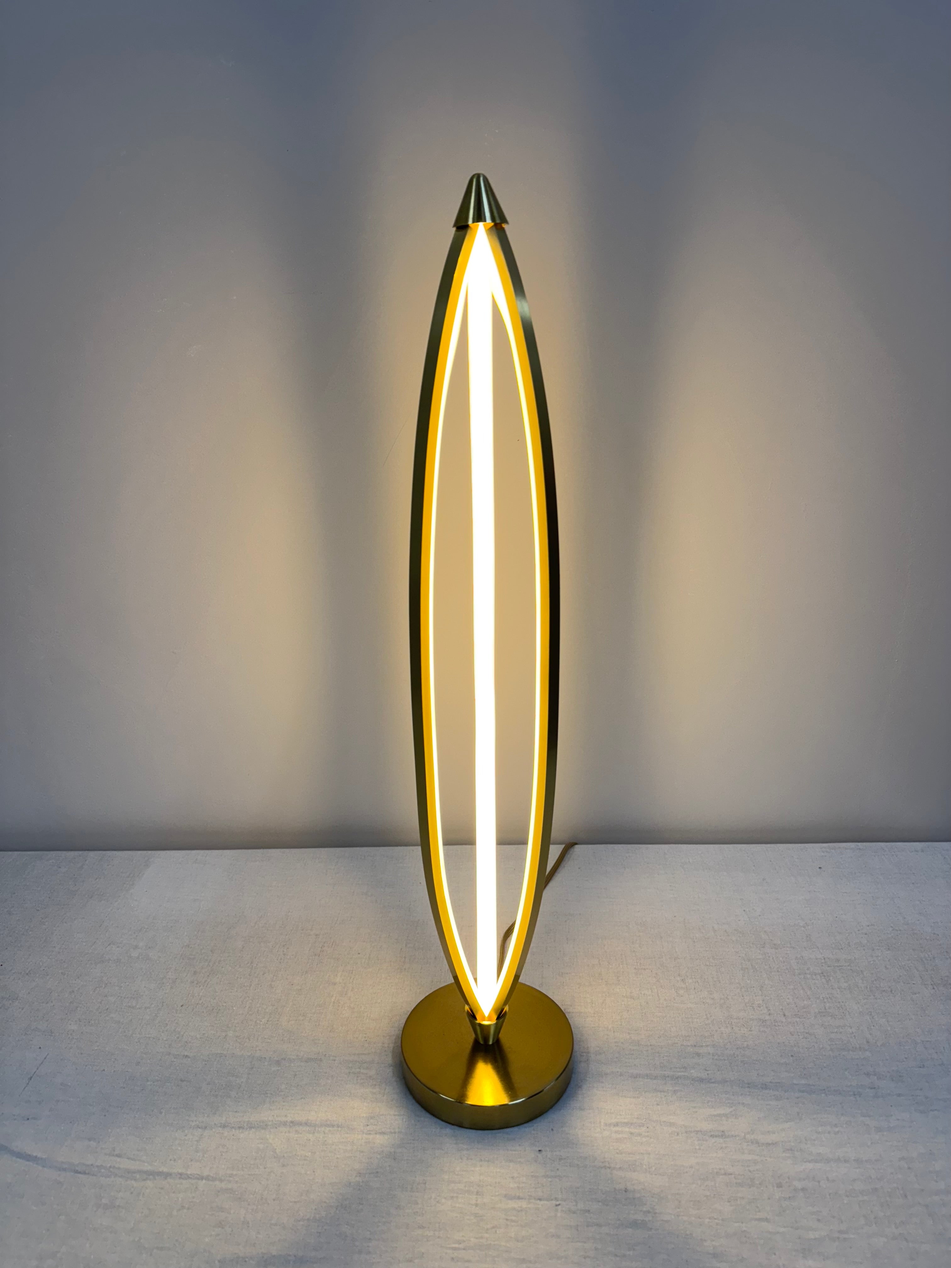 Modern Brushed Brass 28" LED Table Lamp